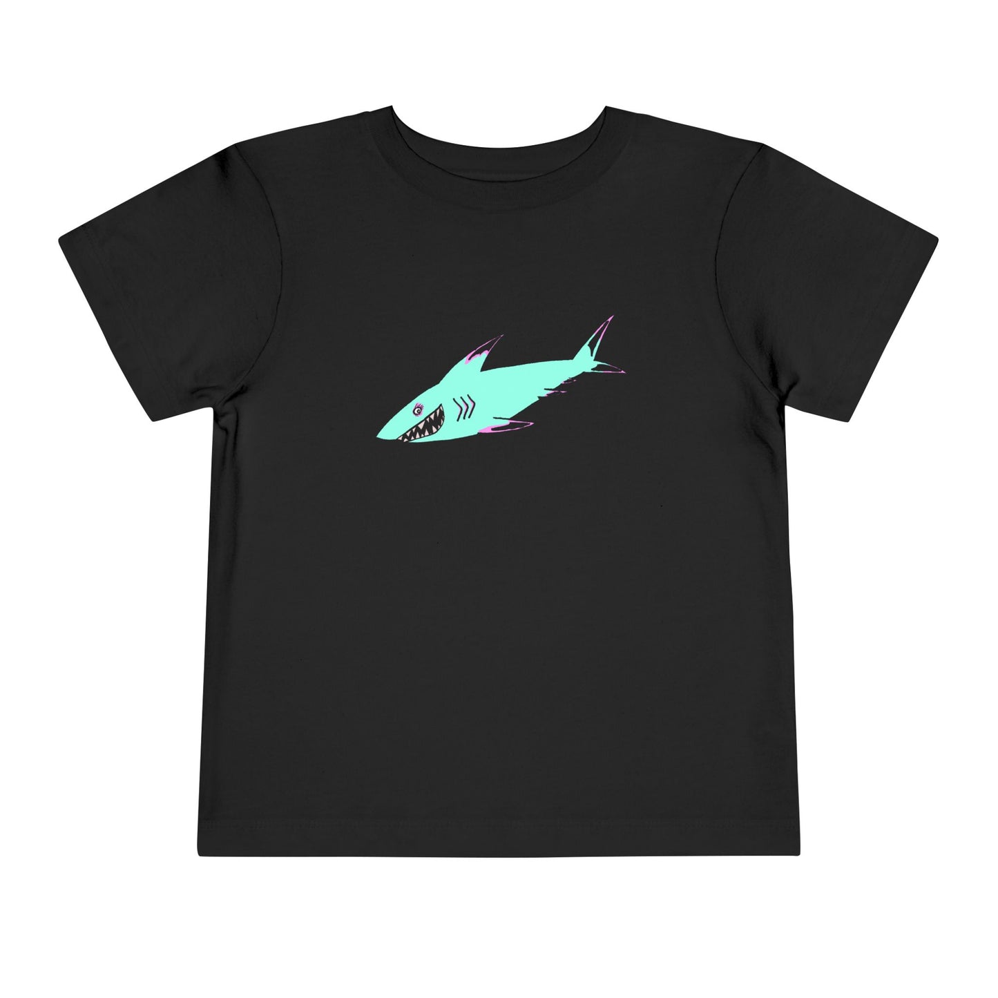 Toddler Tee — Cute Teal Shark Graphic Kids T‑Shirt