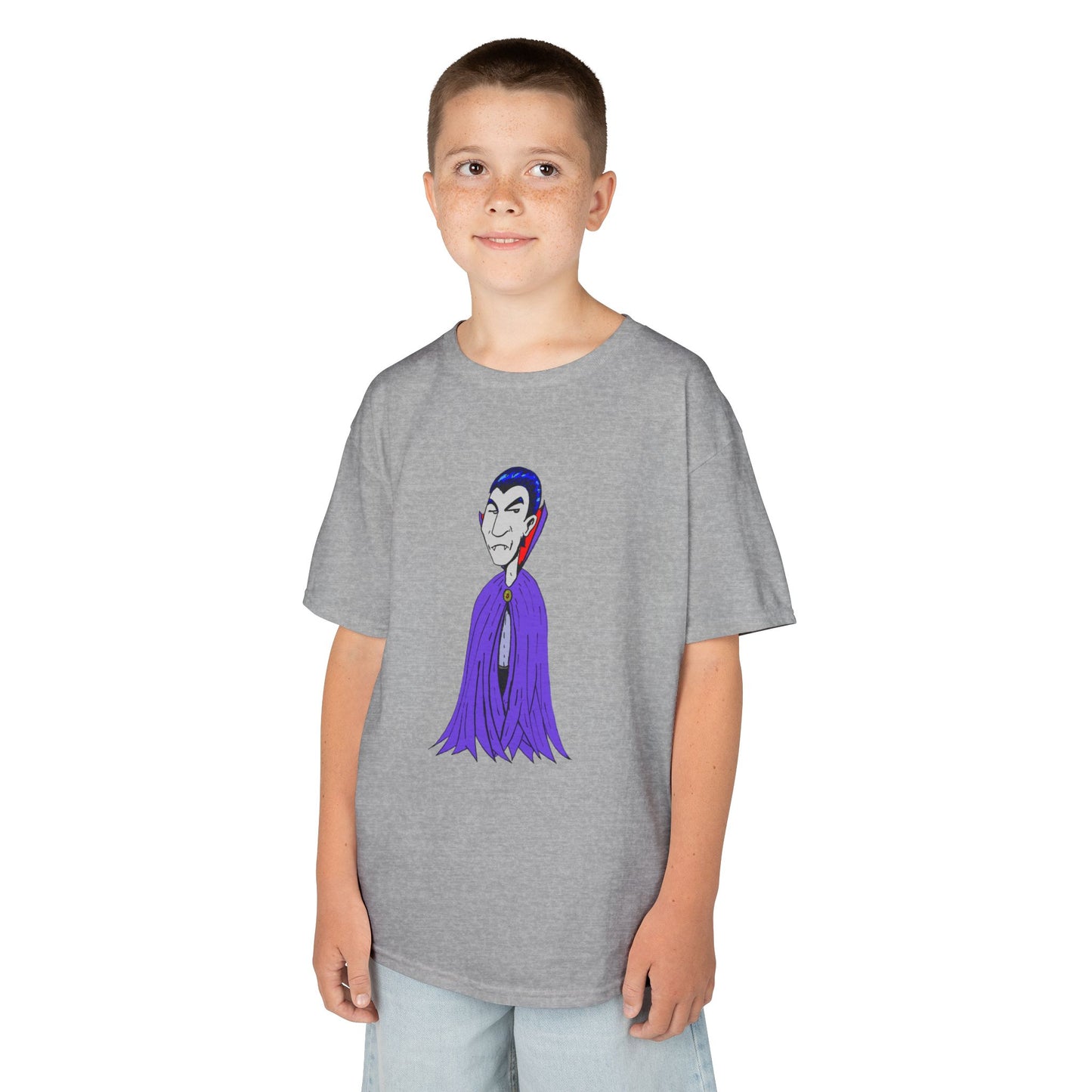 Kids Vampire T-Shirt — Cute Purple Dracula Tee for Halloween