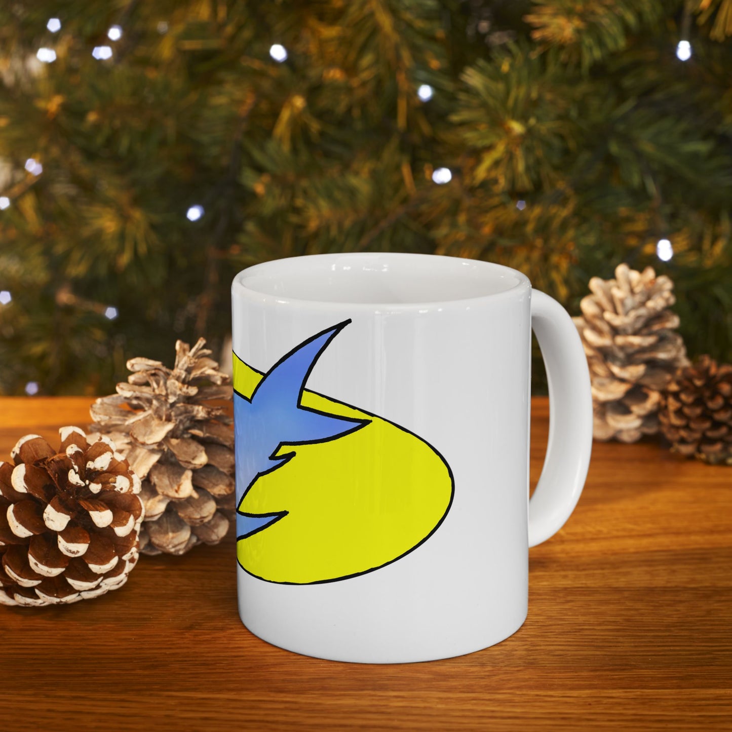 Sharky Ceramic Mug - Fun Gift for Ocean Lovers, Coffee Cup, Shark Enthusiast Mug, Unique Kitchenware, Birthday Present