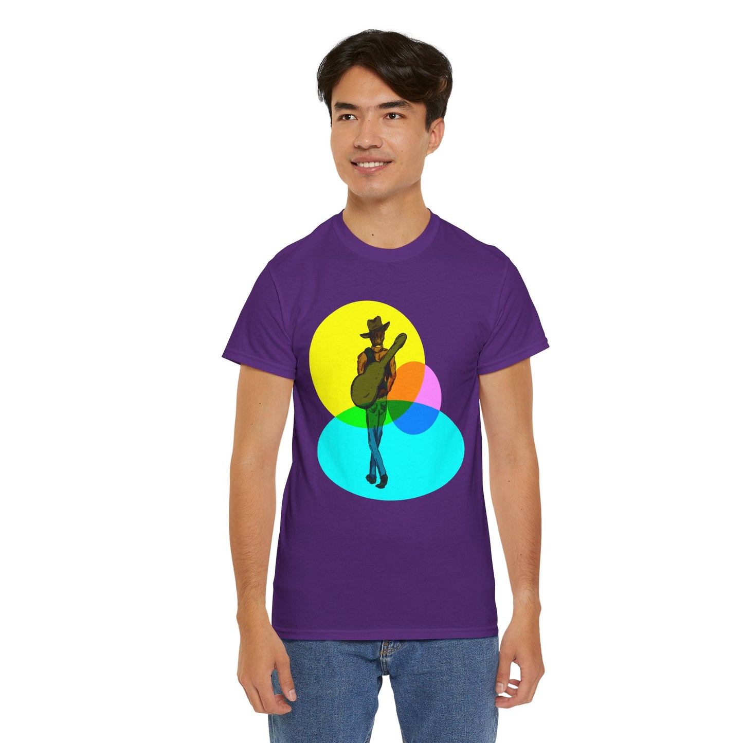 Cowboy Guitar Tee — Colorful Music T‑Shirt