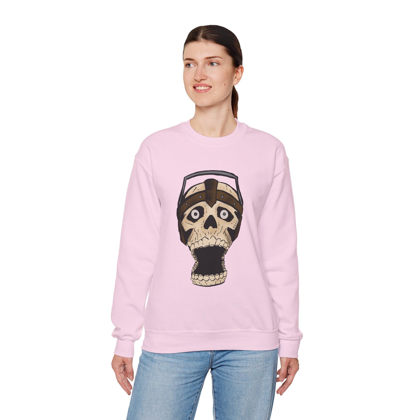 Screaming Skull Graphic Crewneck Sweatshirt - Unisex Heavy Blend