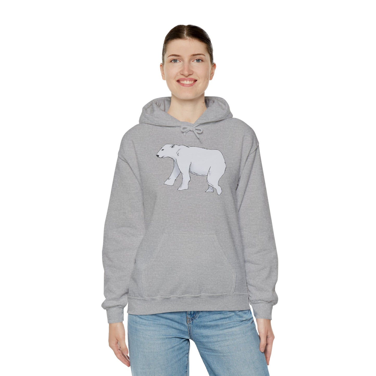 Cozy Polar Bear Hoodie - Warm Winter Fashion, Unisex Sweatshirt, Gift for Animal Lovers, Perfect for Cold Days, Cute Outdoor Wear