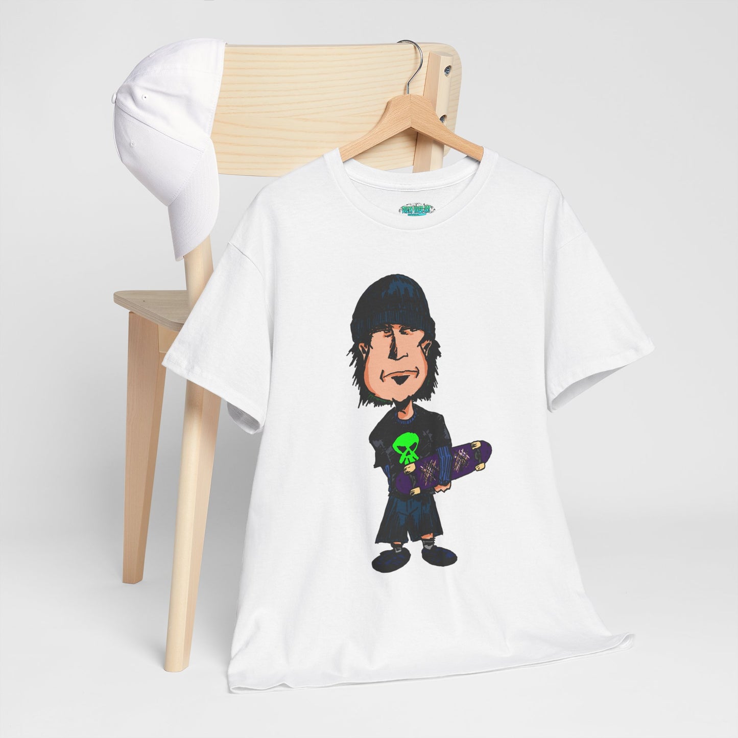 Rude Skater Dude - Skate Punk Cartoon Tee – Boy with Skateboard Graphic Shirt