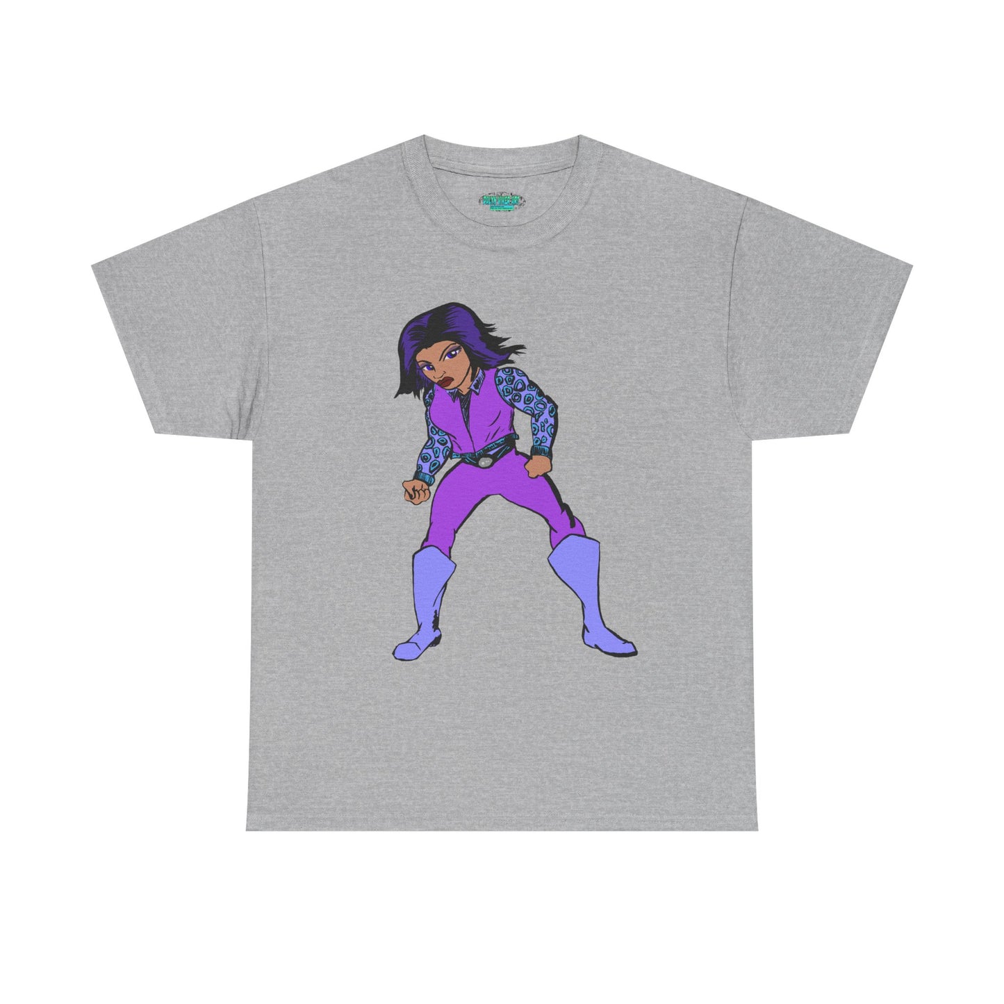 Retro Cartoon Hero Woman Character Unisex Heavy Cotton Tee, Vintage Graphic Tee, Fun T-Shirt, Gift for Fans, Casual Wear, Everyday Tee