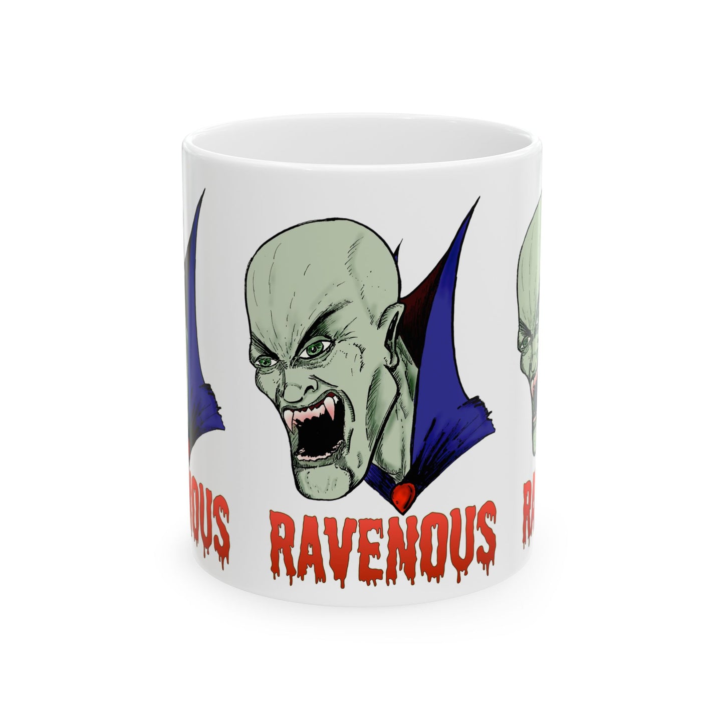 Vampire Mug, Ravenous Bloodthirsty Creature Horror Gothic 11oz/15oz Ceramic Mug