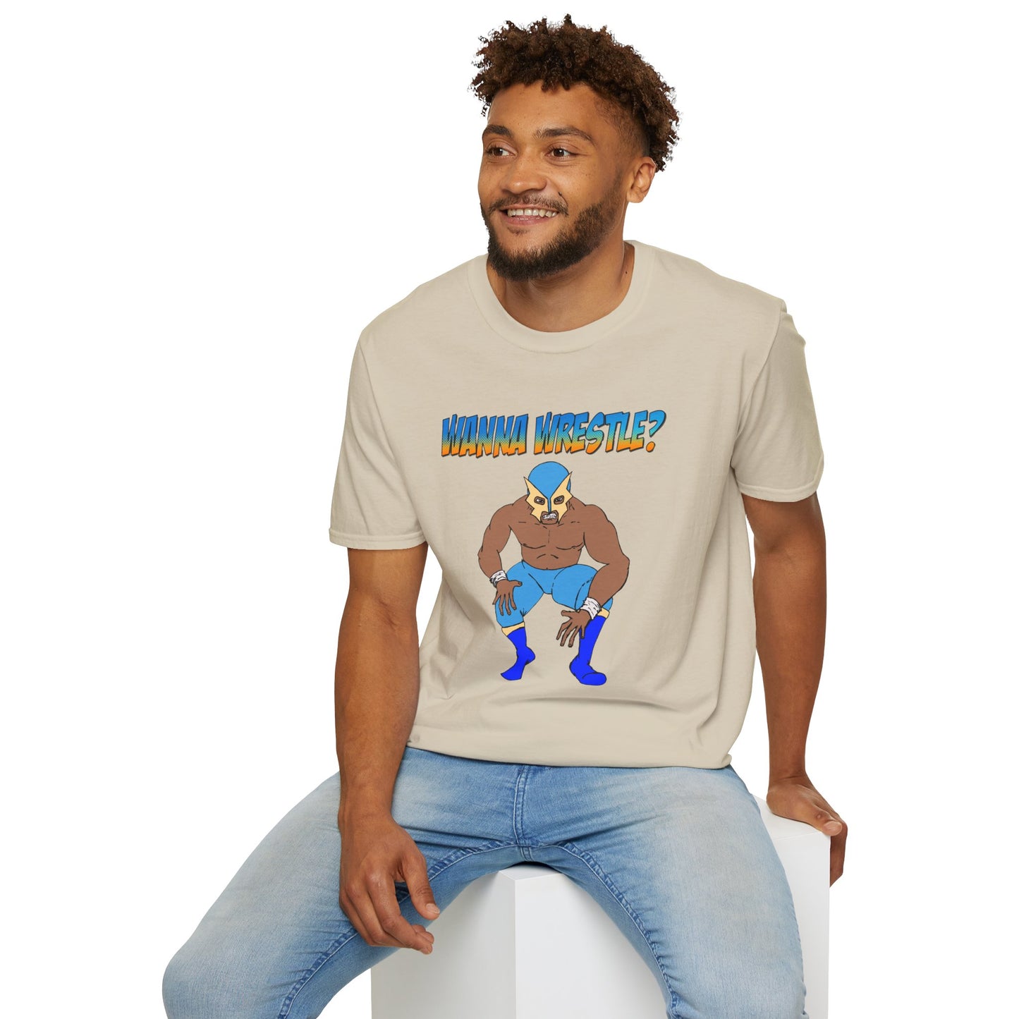 Wanna Wrestle? Unisex Softstyle T-Shirt