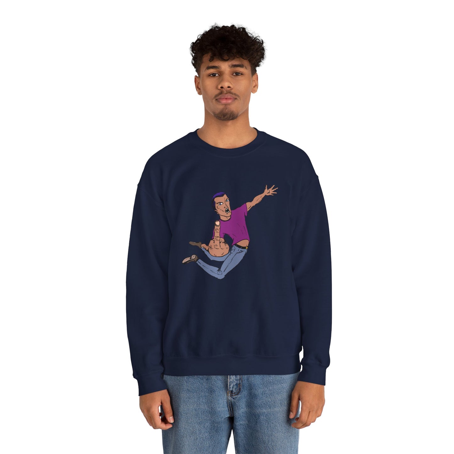 Flying Eff Dynamic Cartoon Character Crewneck Sweatshirt