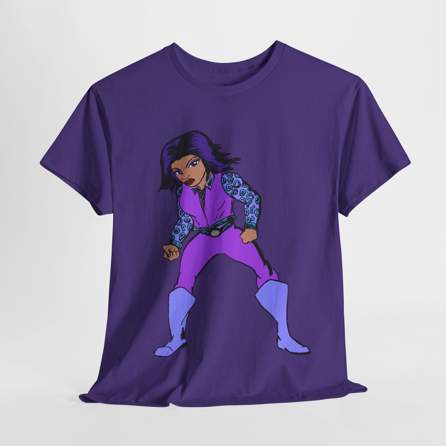 Retro Cartoon Hero Woman Character Unisex Heavy Cotton Tee, Vintage Graphic Tee, Fun T-Shirt, Gift for Fans, Casual Wear, Everyday Tee