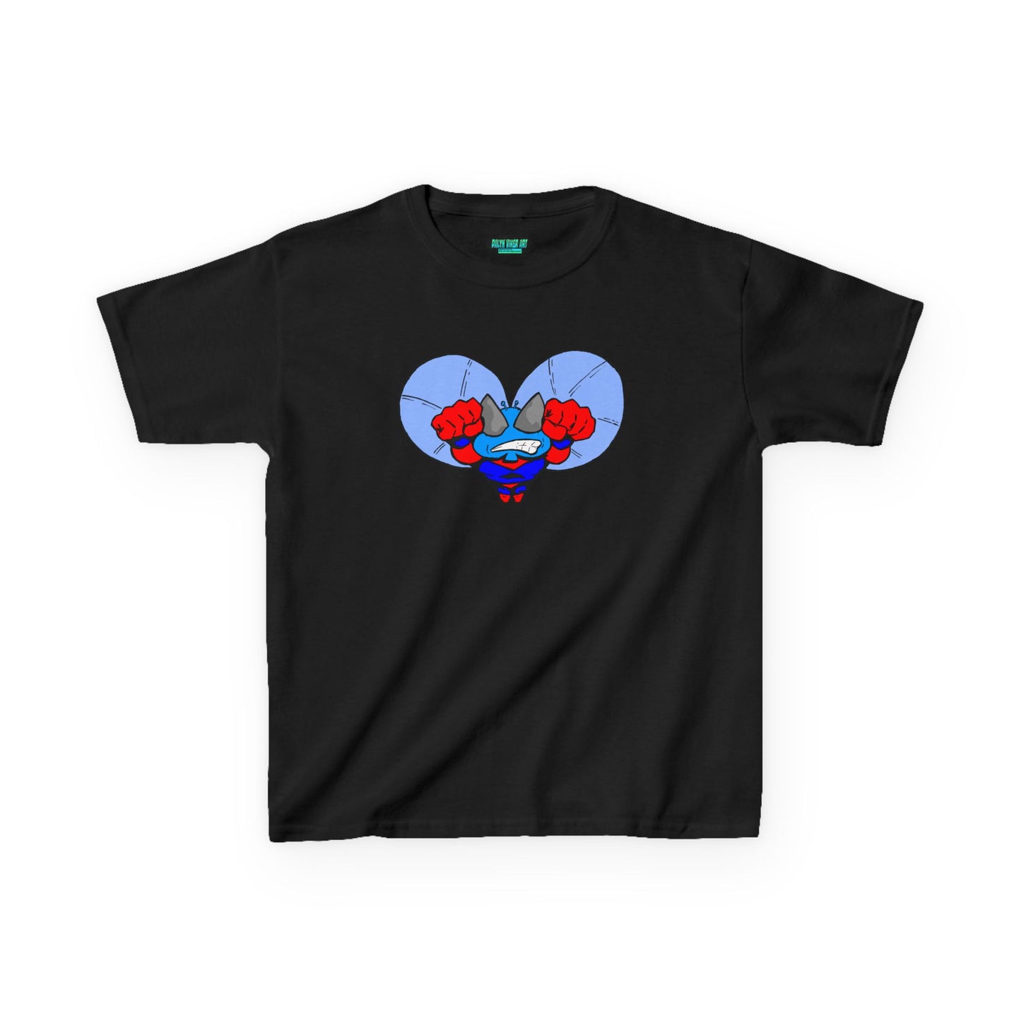 Astro-Fly Kids Superhero T‑Shirt — Cute Blue Hero Design