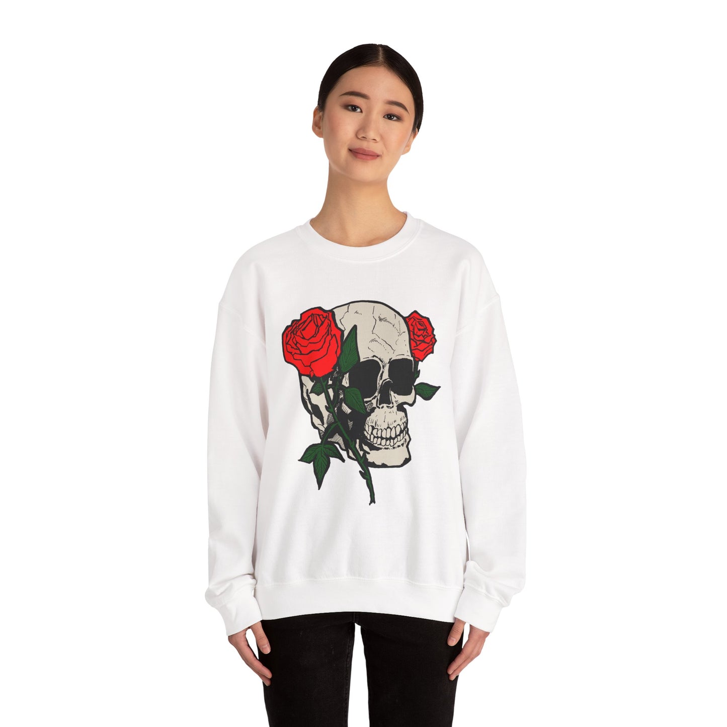 Skull and Roses Crewneck Sweatshirt