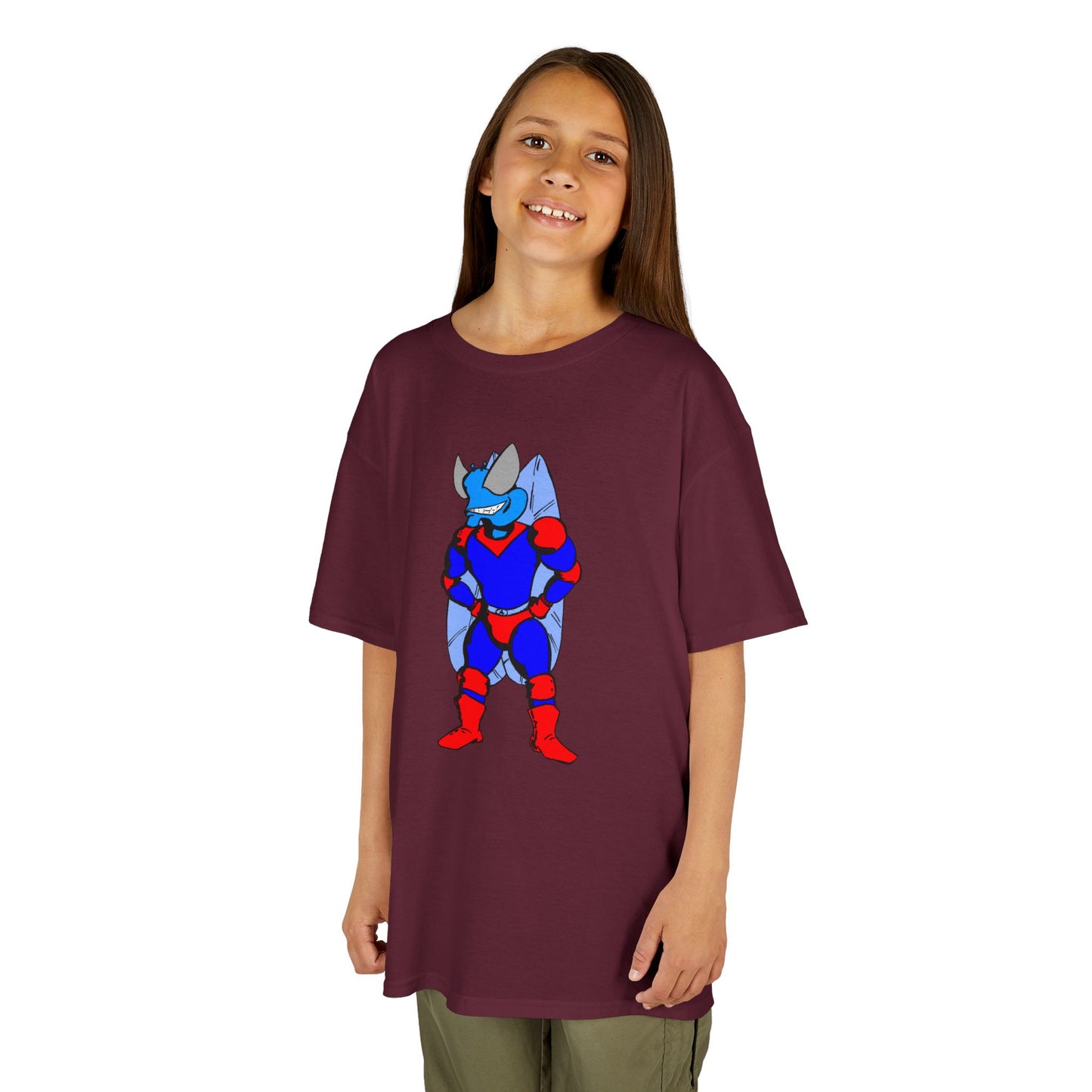 Astro-Fly Kids Superhero T-Shirt — Cute Red & Blue Winged Hero Tee for Boys & Girls
