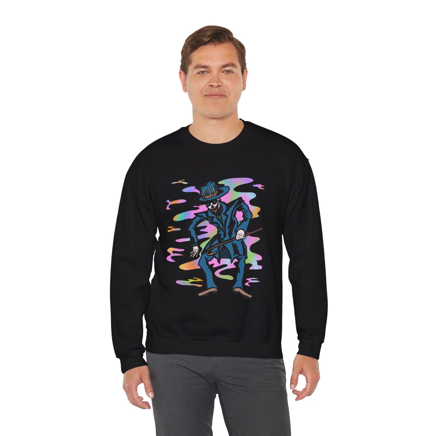 Vibrant Voodoo Graphic Crewneck Sweatshirt - Unisex Halloween Vibe