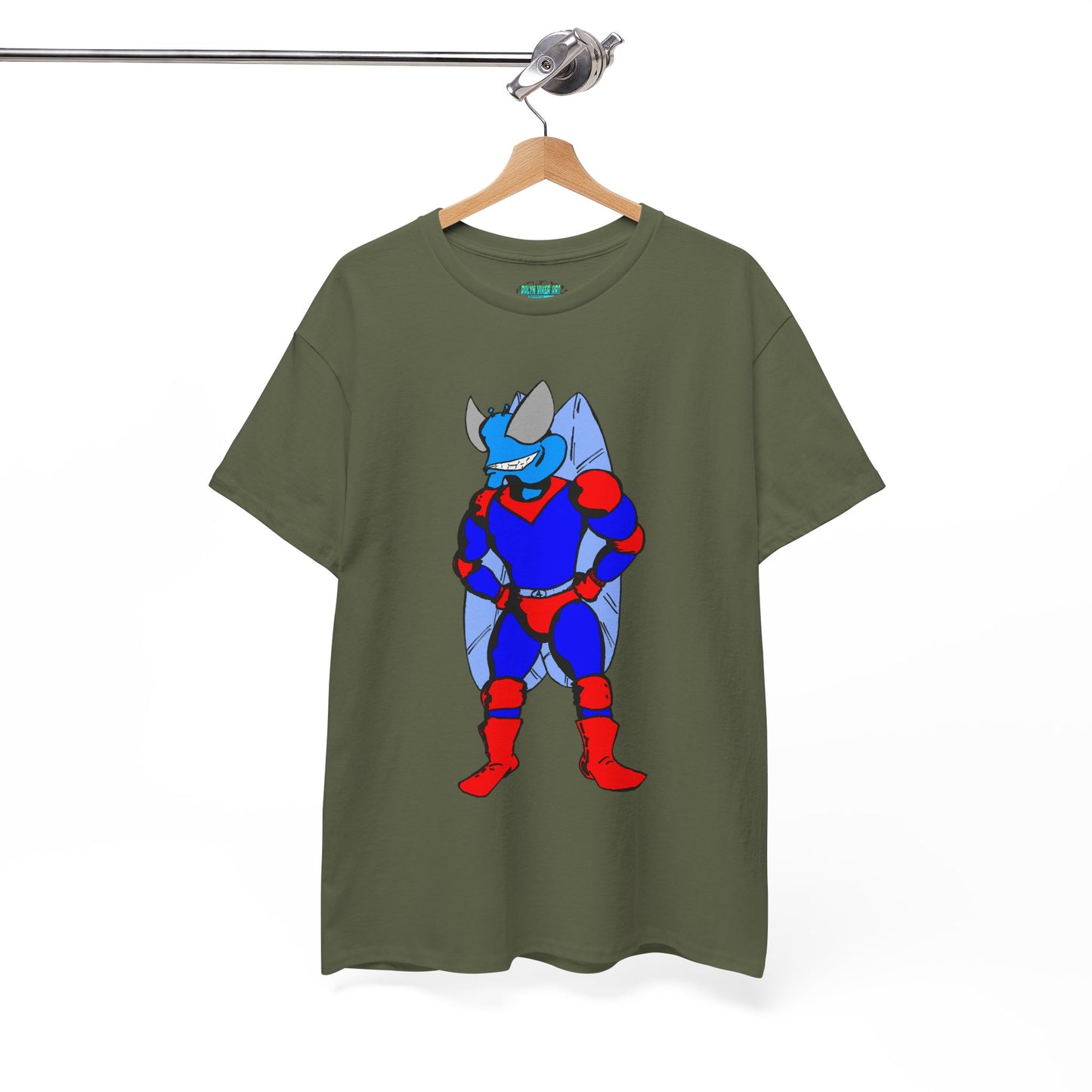 Astro-Fly Hero Graphic Tee - Blue & Red Superhero T-Shirt