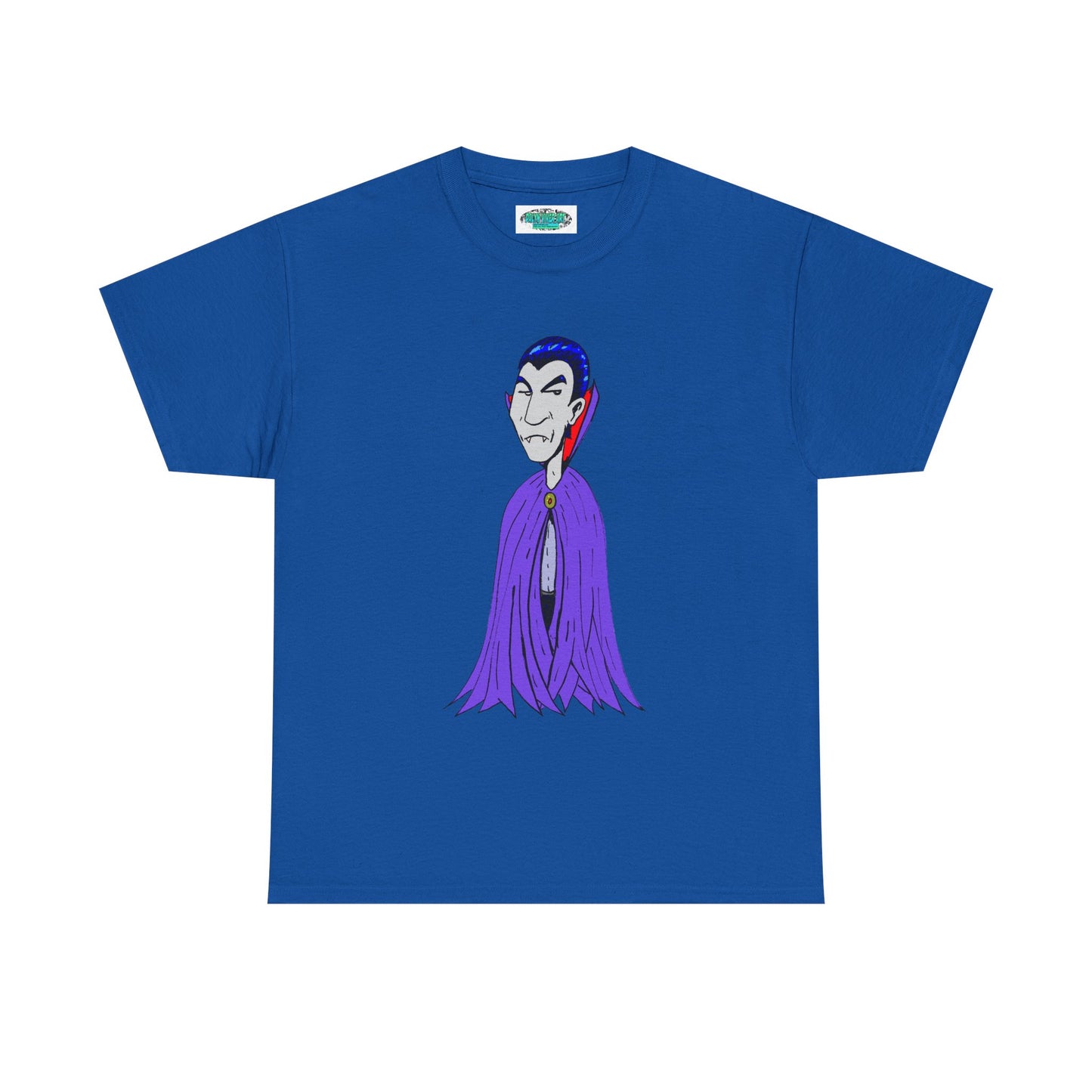 Vampire Cartoon Tee - Cute Purple Cloak Dracula Graphic T-Shirt