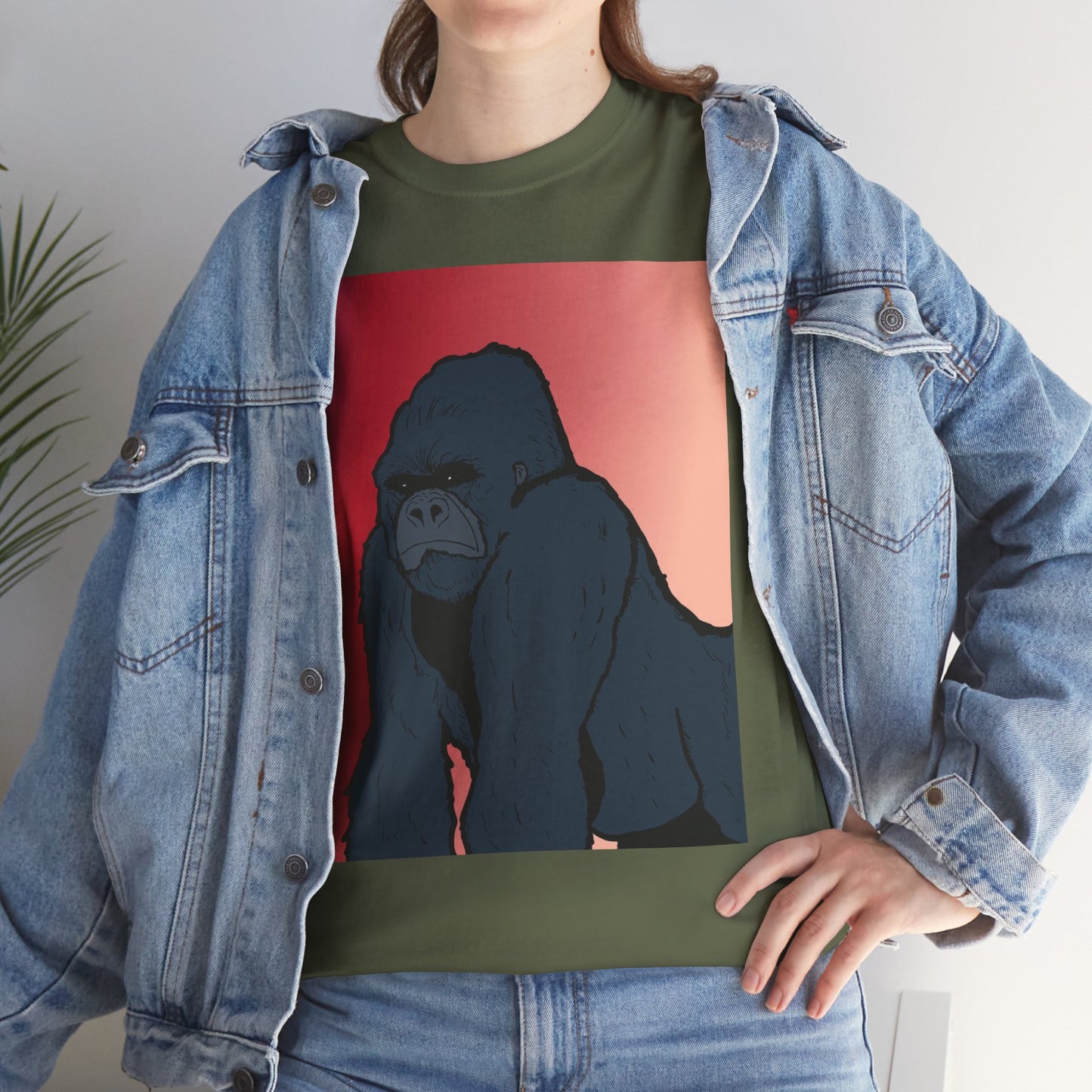 Gorilla Graphic Tee — Vintage Sunset Primate Illustration Shirt