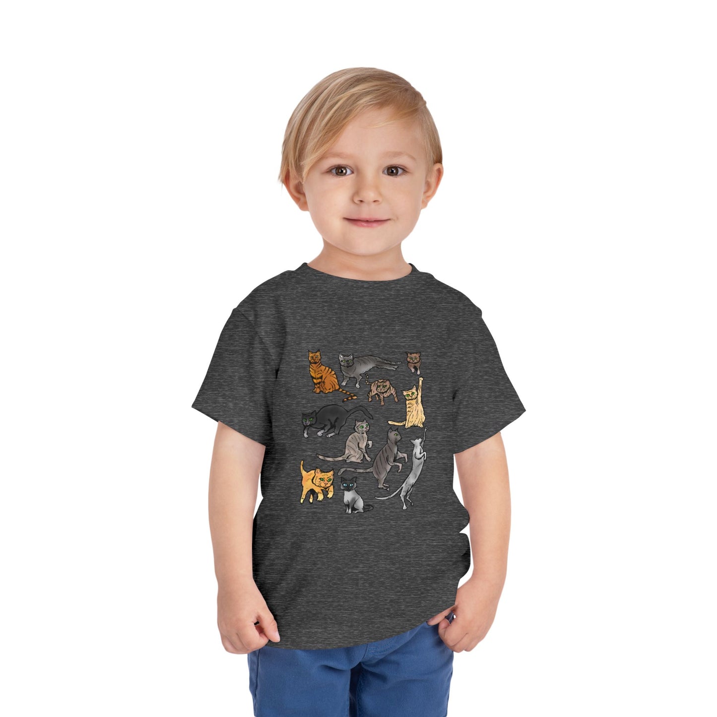 Toddler Tee — Playful Cat Pack Graphic Shirt for Kids