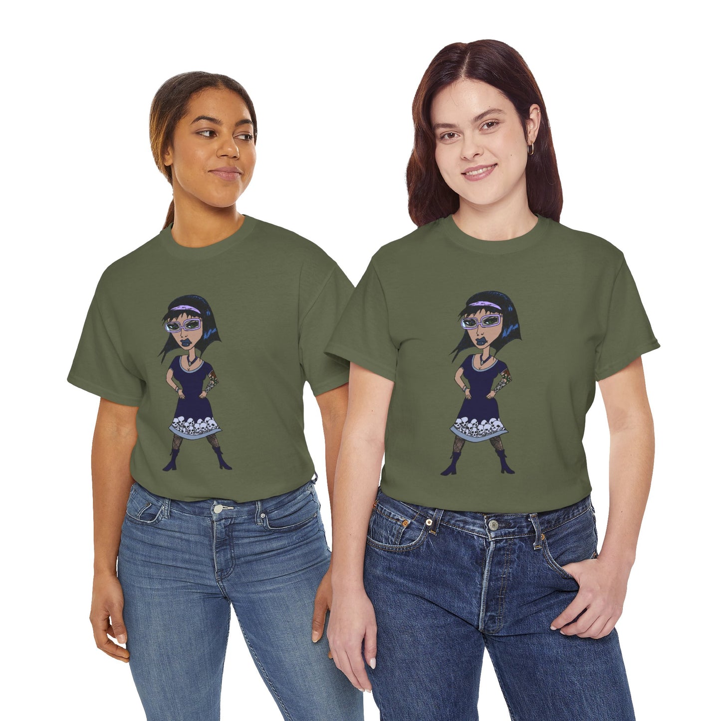 Gothic Doll T-Shirt — Retro Vampire Girl Graphic Tee
