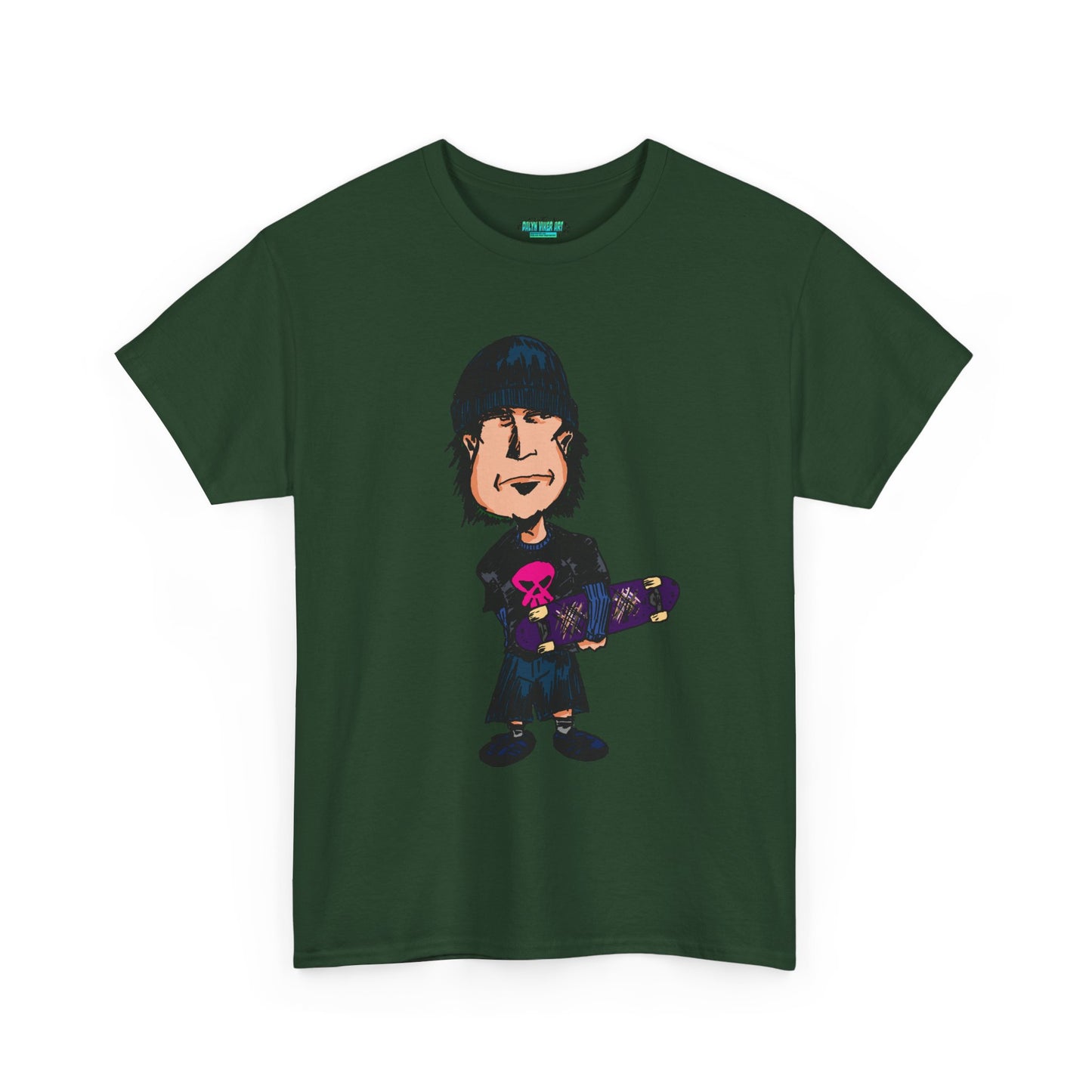 Rude Skater Dude - Skate Punk - Skater Kid Cartoon T‑Shirt — Cute Skateboarder Graphic Tee