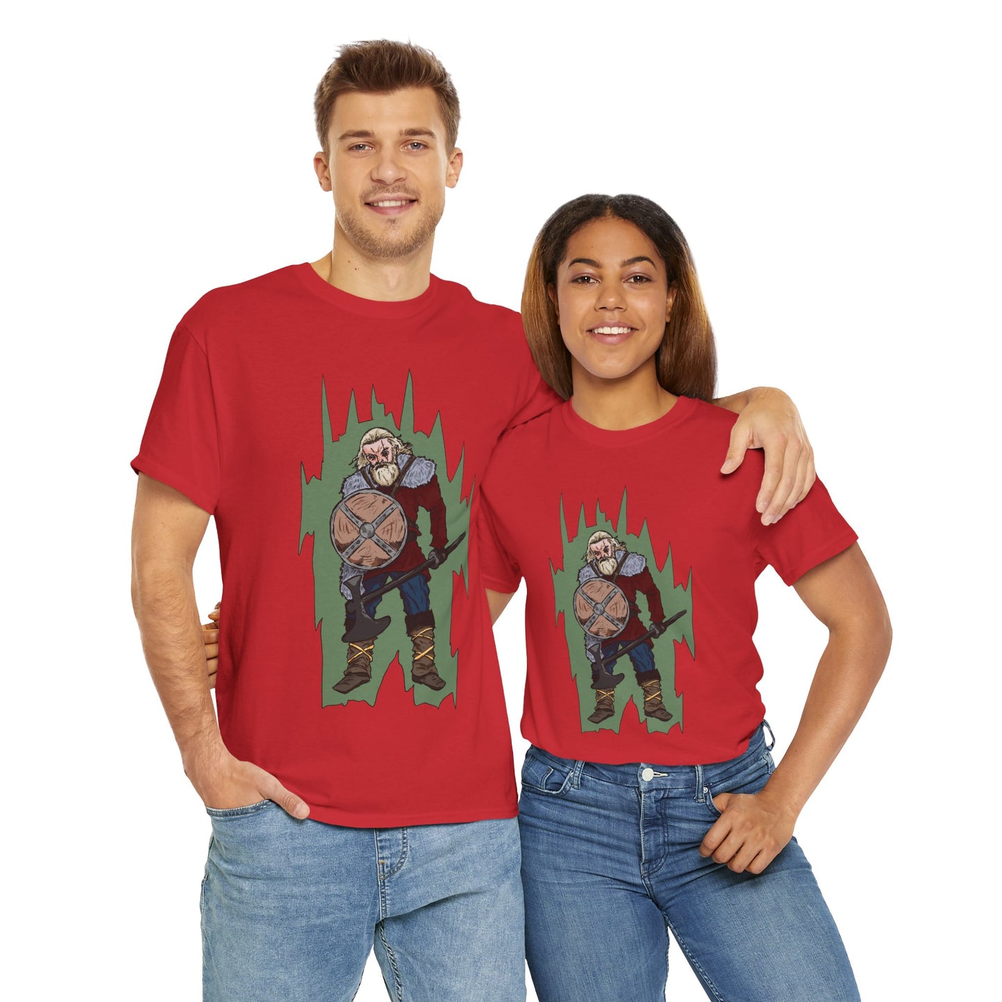 Epic Warrior Graphic Tee, Unisex Heavy Cotton Shirt, Casual Wear, Gamer Gift, Medieval Art Clothing, Battle Theme Fashion