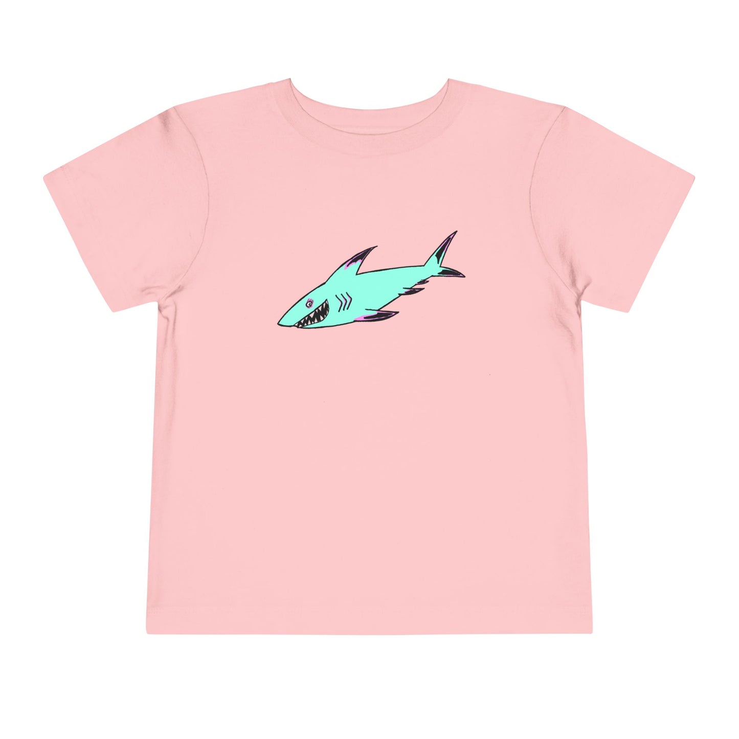 Toddler Tee — Cute Teal Shark Graphic Kids T‑Shirt