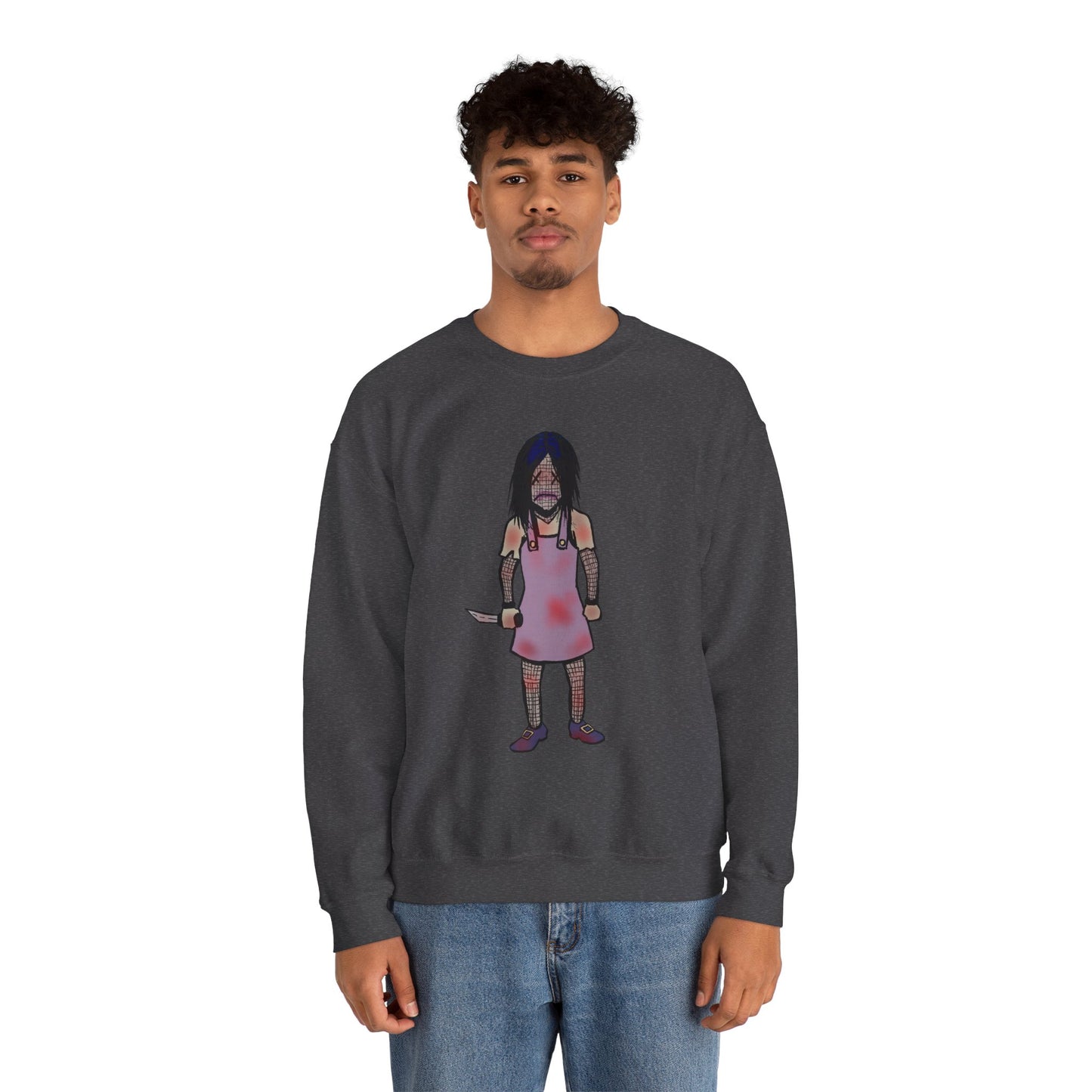 Evil Doll Edgy Graphic Sweatshirt for Unique Style