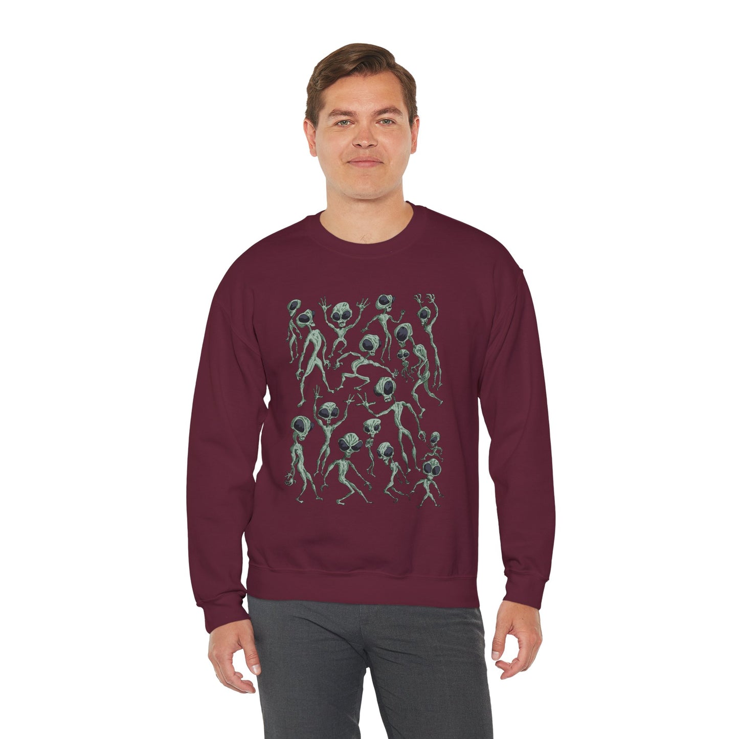 Alien Dance Party Crewneck Sweatshirt – Unisex Heavy Blend