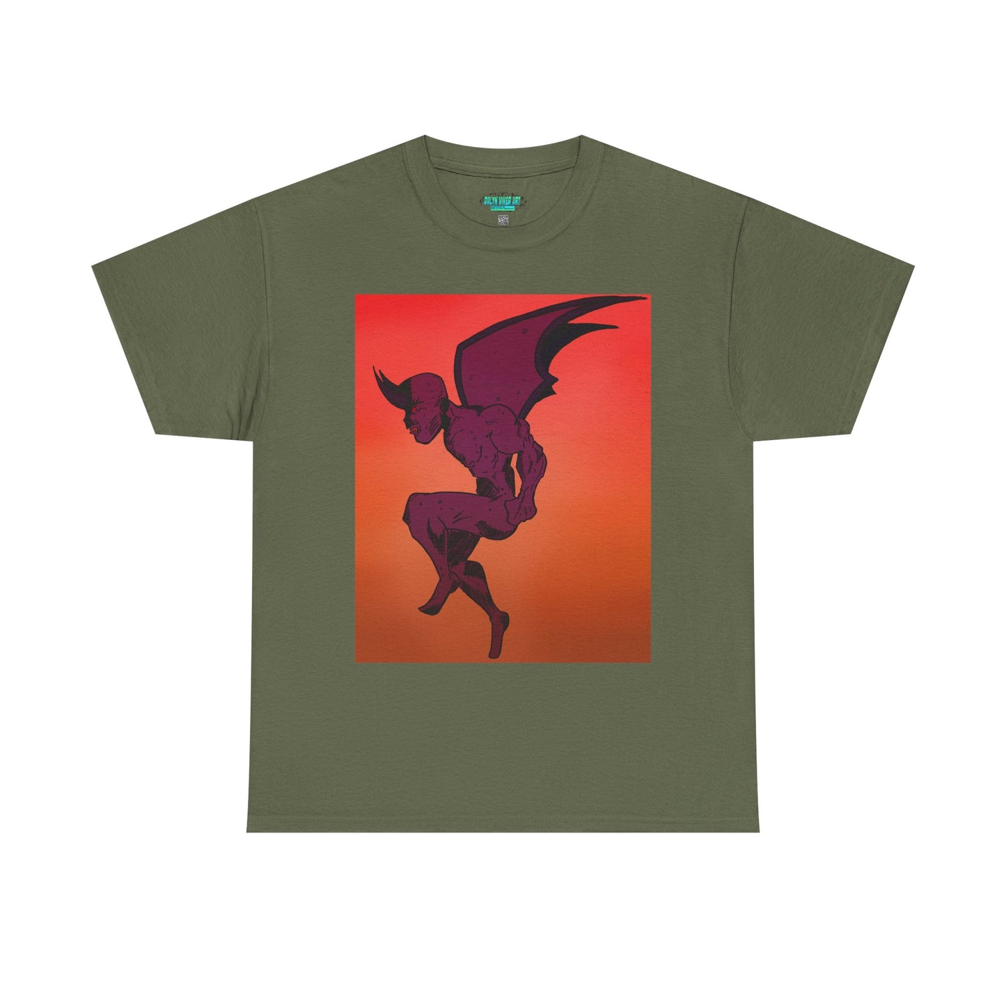 Unisex Heavy Cotton Tee - Vibrant Demon Art Design