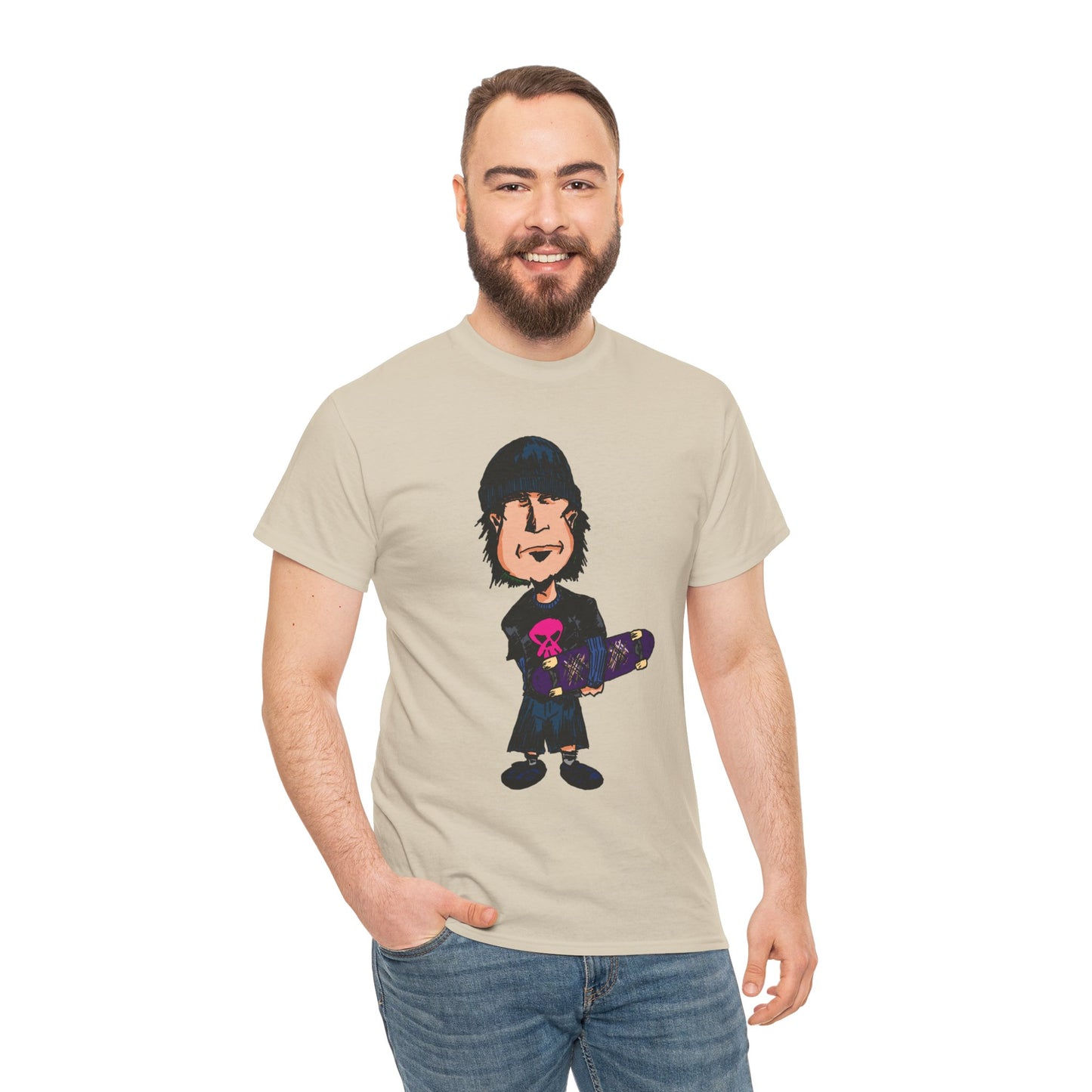 Rude Skater Dude - Skate Punk - Skater Kid Cartoon T‑Shirt — Cute Skateboarder Graphic Tee