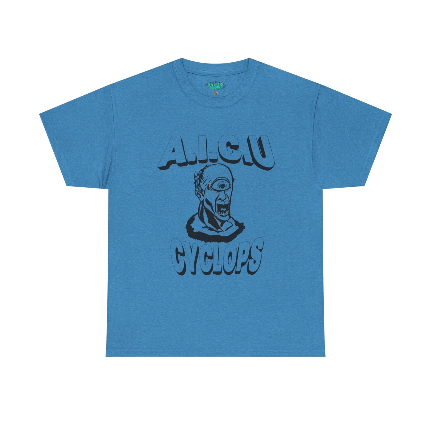 Graphic Unisex Tee - Fake AICU University Cyclops Mascot Mythology Shirt