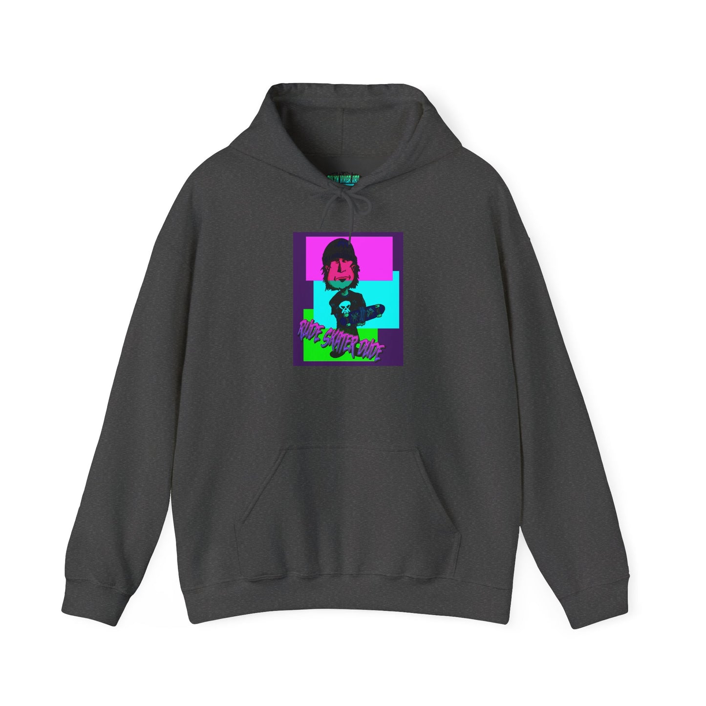 Retro Neon Rude Skater Dude Hoodie — Streetwear