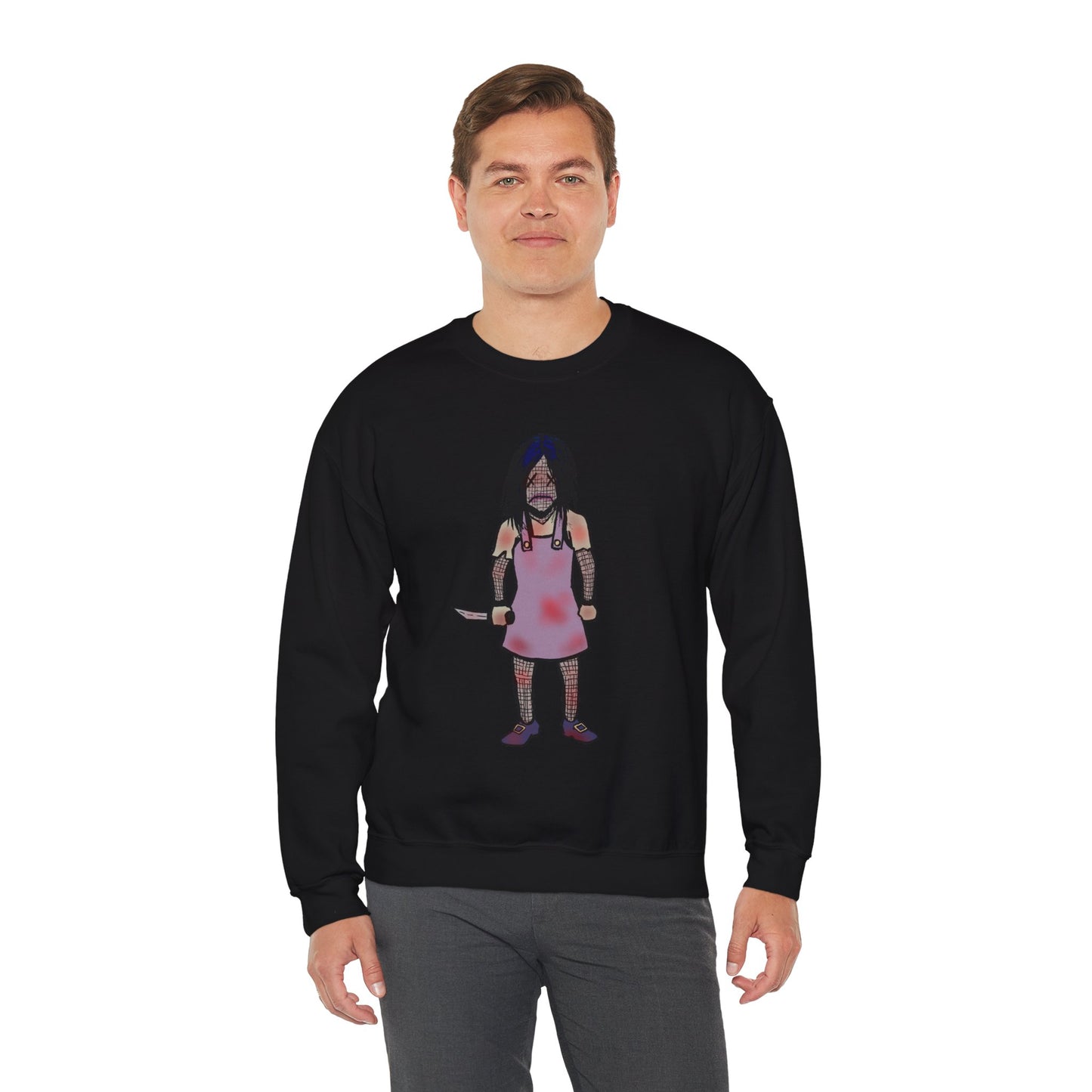 Evil Doll Edgy Graphic Sweatshirt for Unique Style