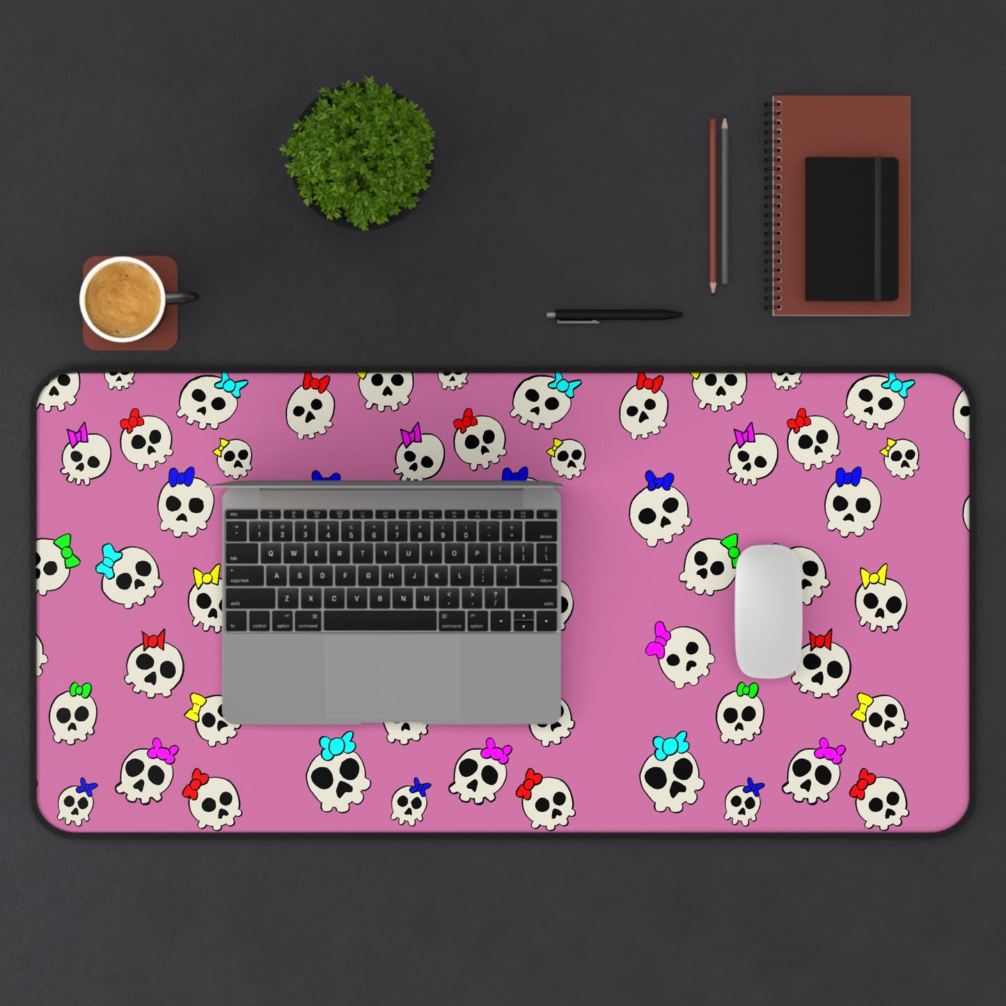 Delightfully Cute Skulls Desk Mat