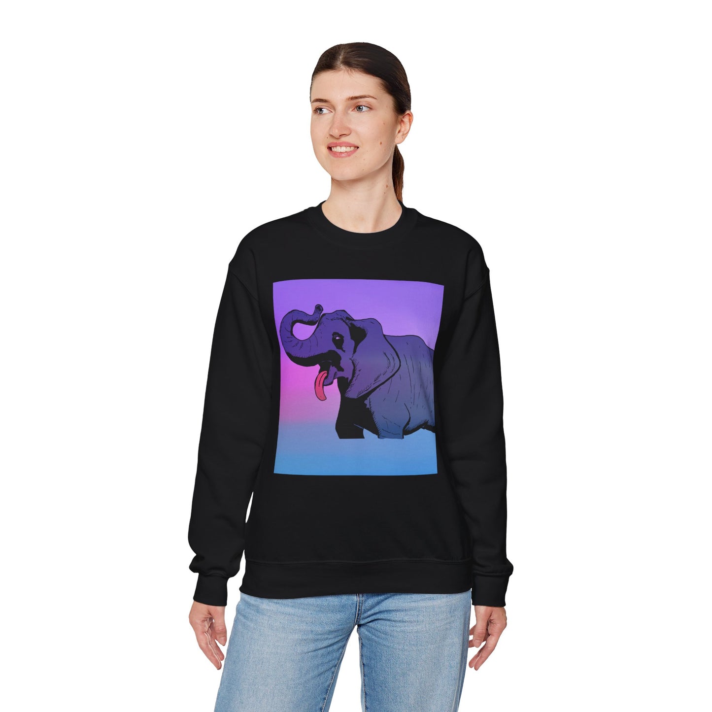Elephant Art Unisex Crewneck Sweatshirt – Vibrant and Cozy Statement Piece