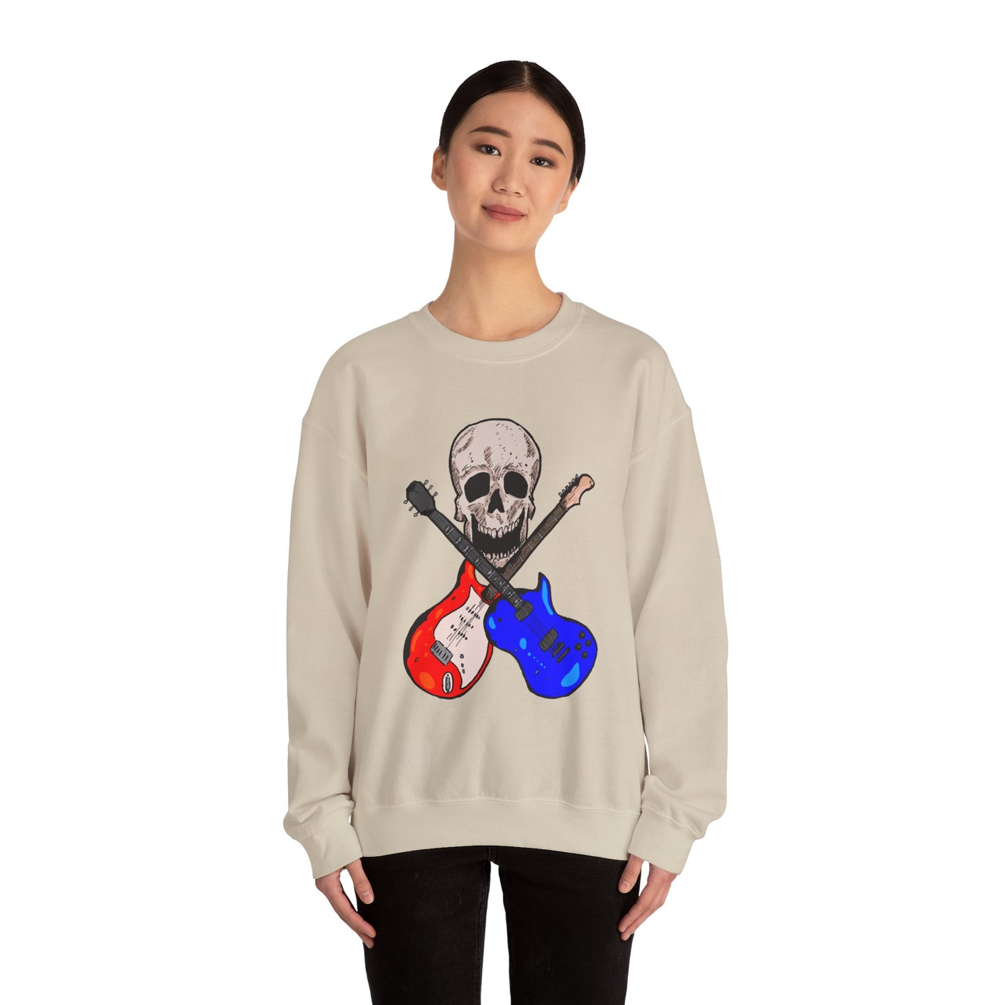 Skull and Guitar Crewneck Sweatshirt