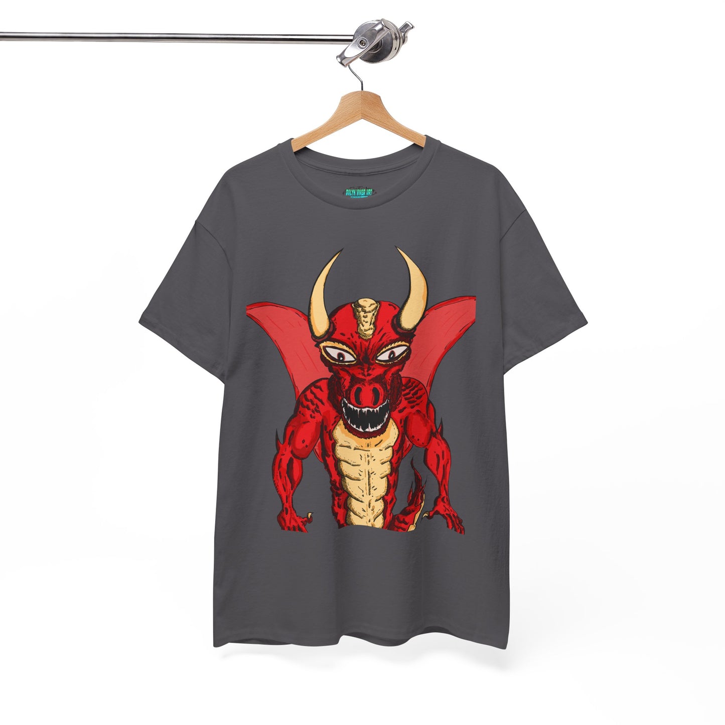 Bold Red Dragon Unisex Heavy Cotton Tee | Graphic Shirt for Anime Fans, Party Wear, Casual Outfit, Gift for Him/Her