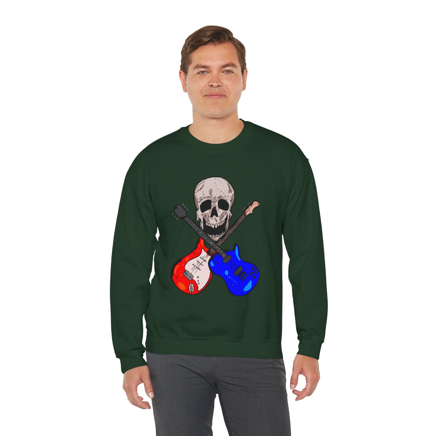 Skull and Guitar Crewneck Sweatshirt