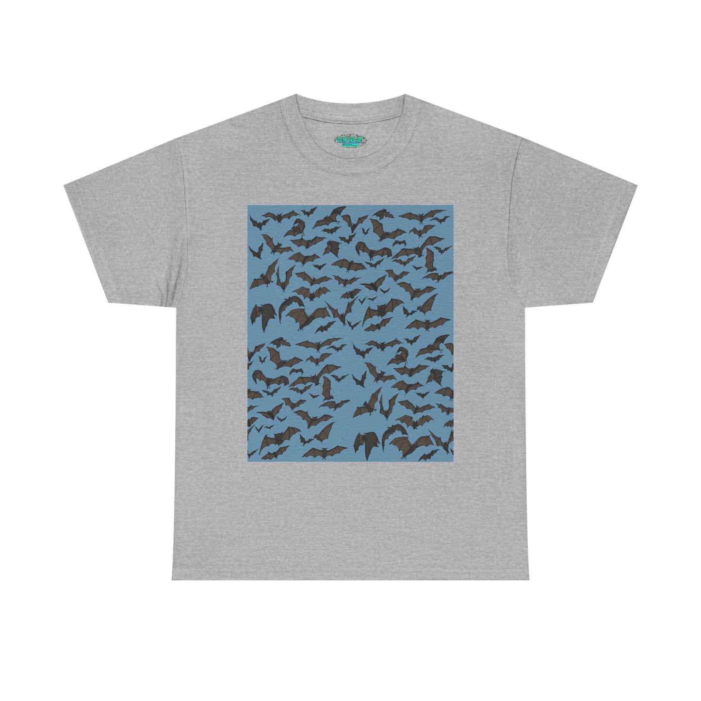 Unisex Bat Print Cotton Tee, Casual Graphic Tee, Halloween Apparel, Unique Gift for Animal Lovers, Stylish Everyday Wear