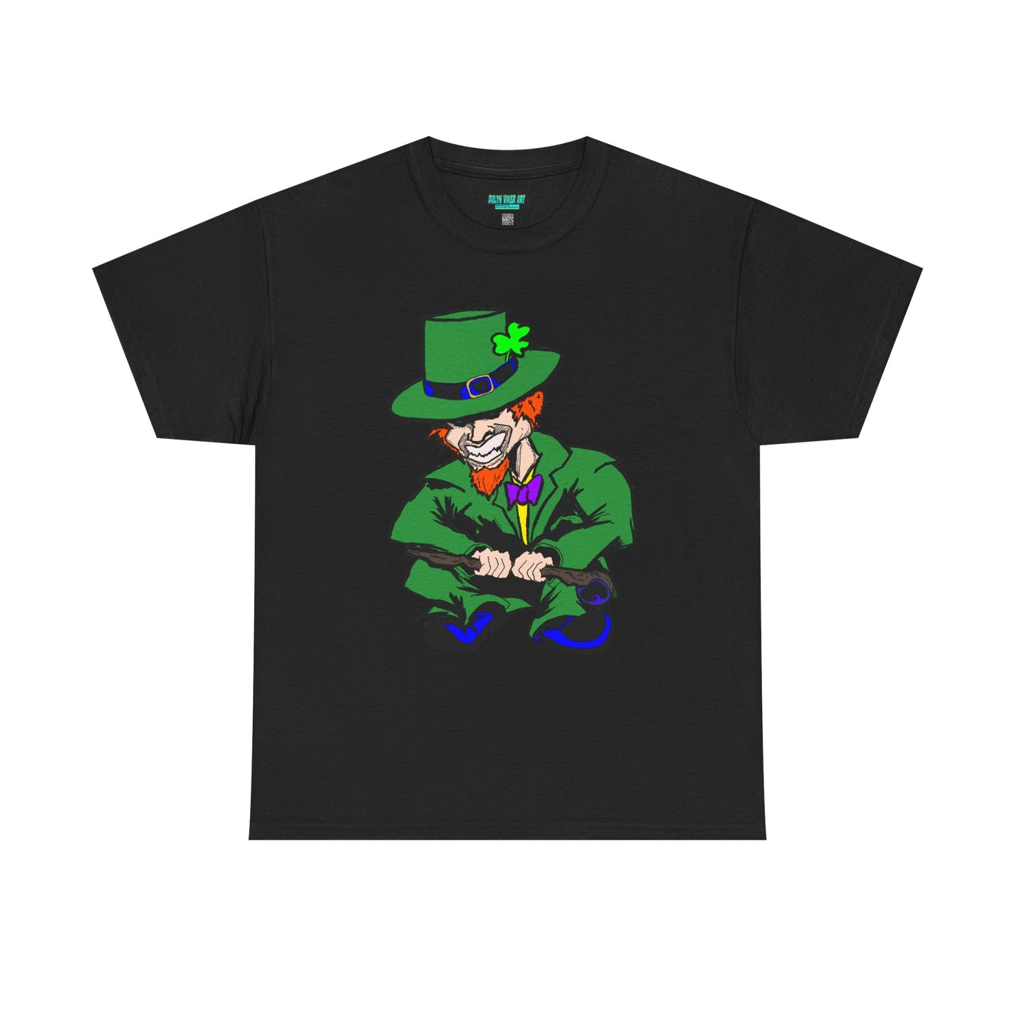 Funny Mischievious Leprechaun Saint Patrick's Day Unisex Heavy Cotton Tee - Leprechaun Design