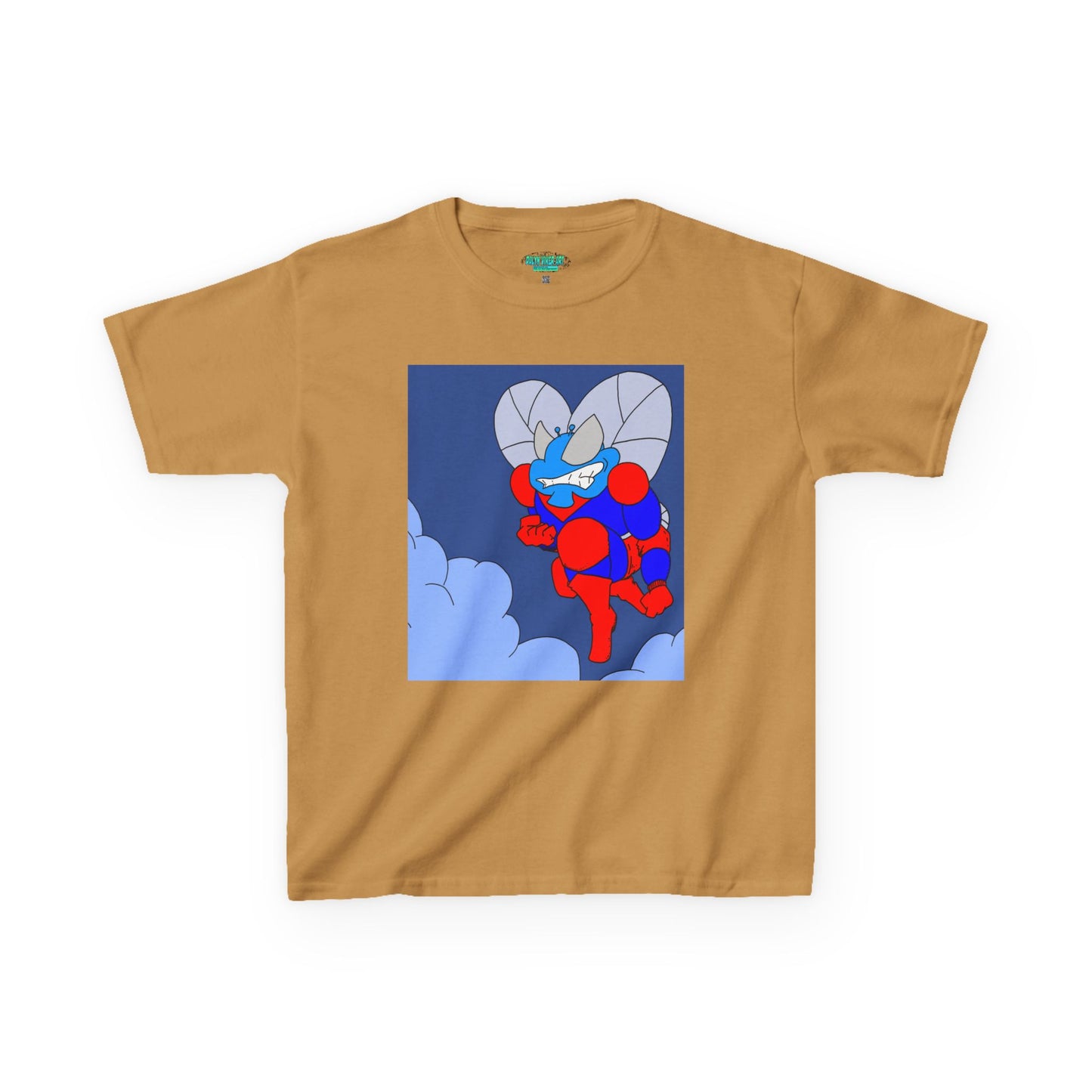 The Astounding Astro-Fly - Up in the Clouds - Kids Superhero Graphic Tee - Fun Cartoon Design for Playful Days
