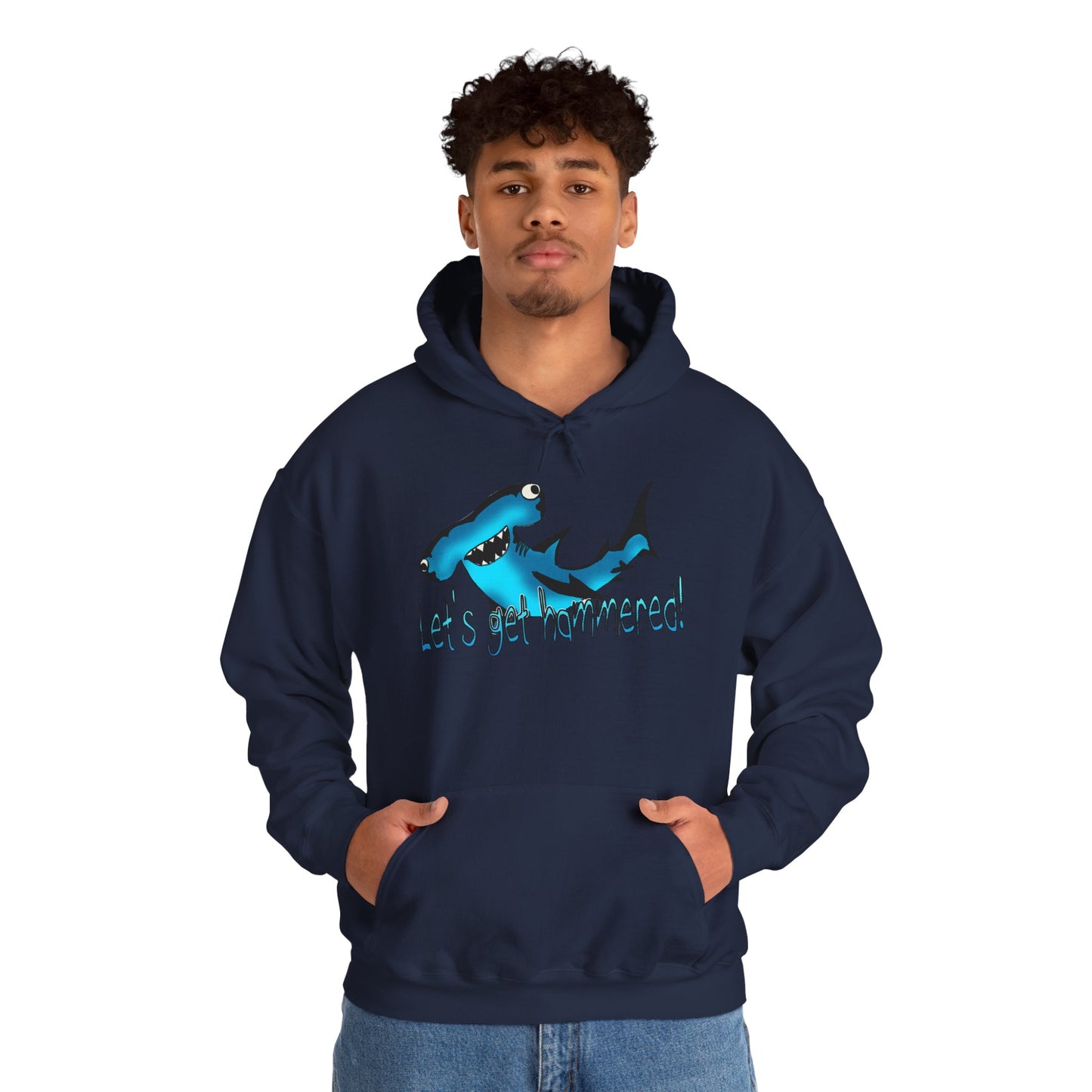 Let's Get Hammered Shark-Themed Unisex Hoodie: Let's Get Fin-tastic, Casual Wear, Gift for Ocean Lovers, Beach Party, Summer Fun