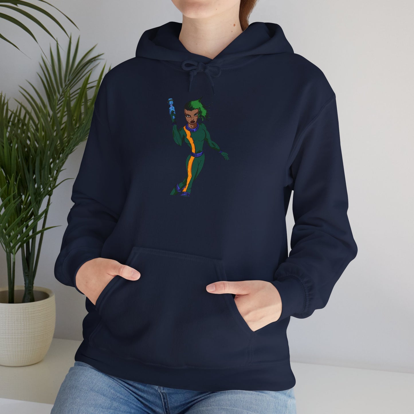 Funky Retro Space Warrior Hoodie - Unisex Heavy Blend™ Hooded Sweatshirt, Cozy Trendy Pullover, Perfect Gift for Dance Lovers, Party Vibes, [...]