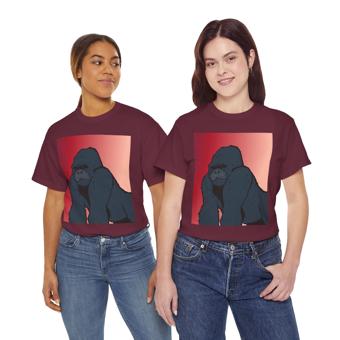 Gorilla Graphic Tee — Vintage Sunset Primate Illustration Shirt