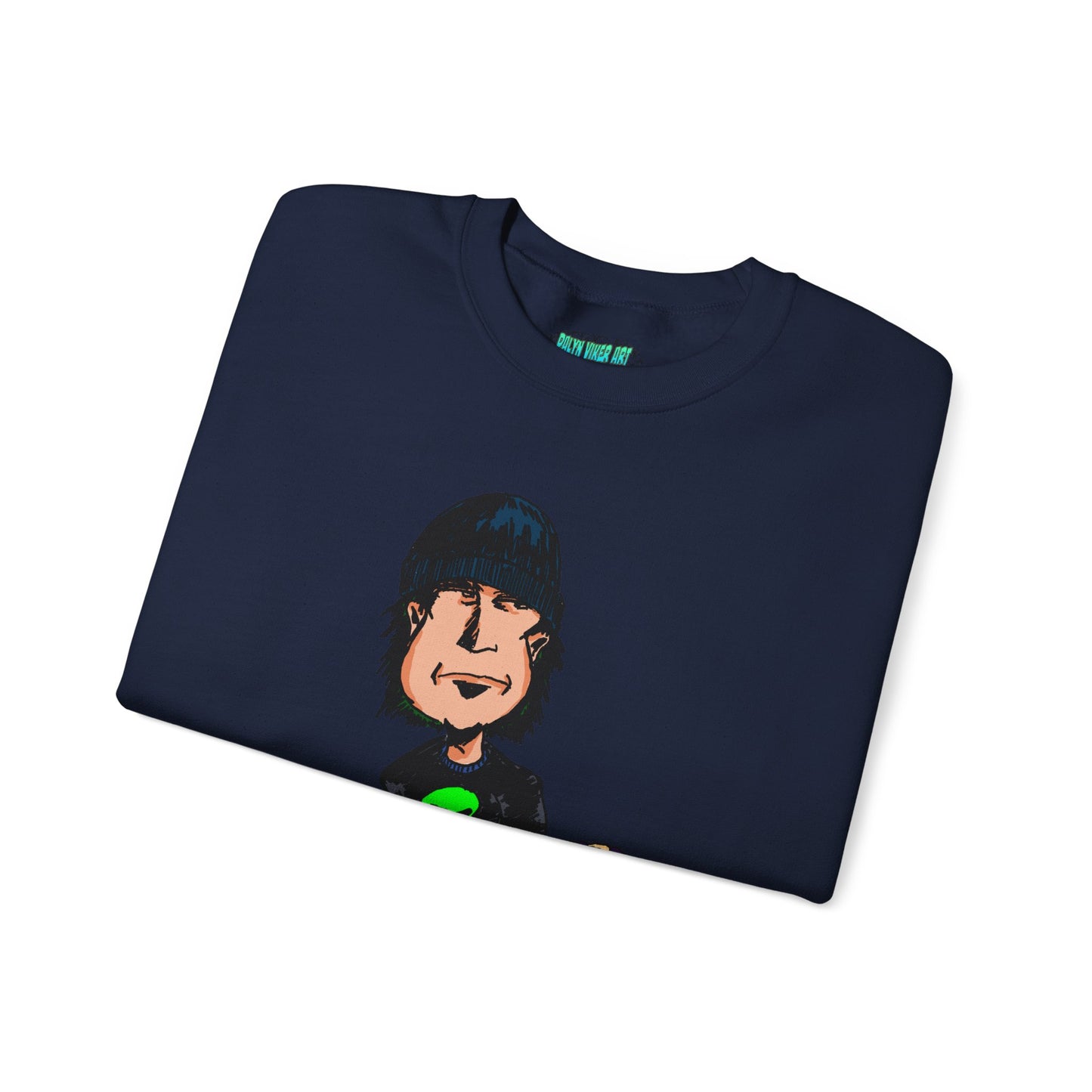 Rude Skater Dude - Cartoon Skate Punk Crewneck Sweatshirt — Retro Skateboard Character Graphic