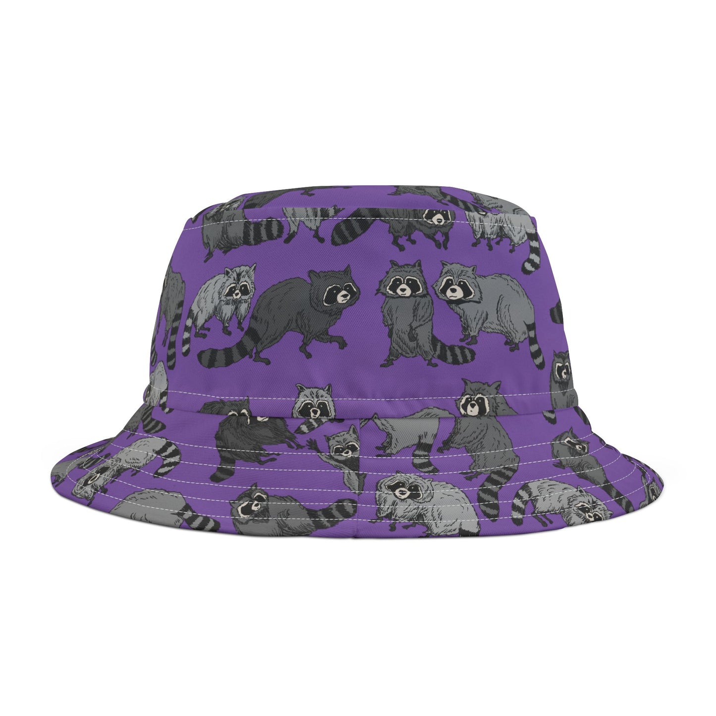 Raccoon Adventure Bucket Hat - Trendy AOP Hat, for Nature Lovers, Summer Outfits, Camping Gear, Gift for Outdoor Enthusiasts