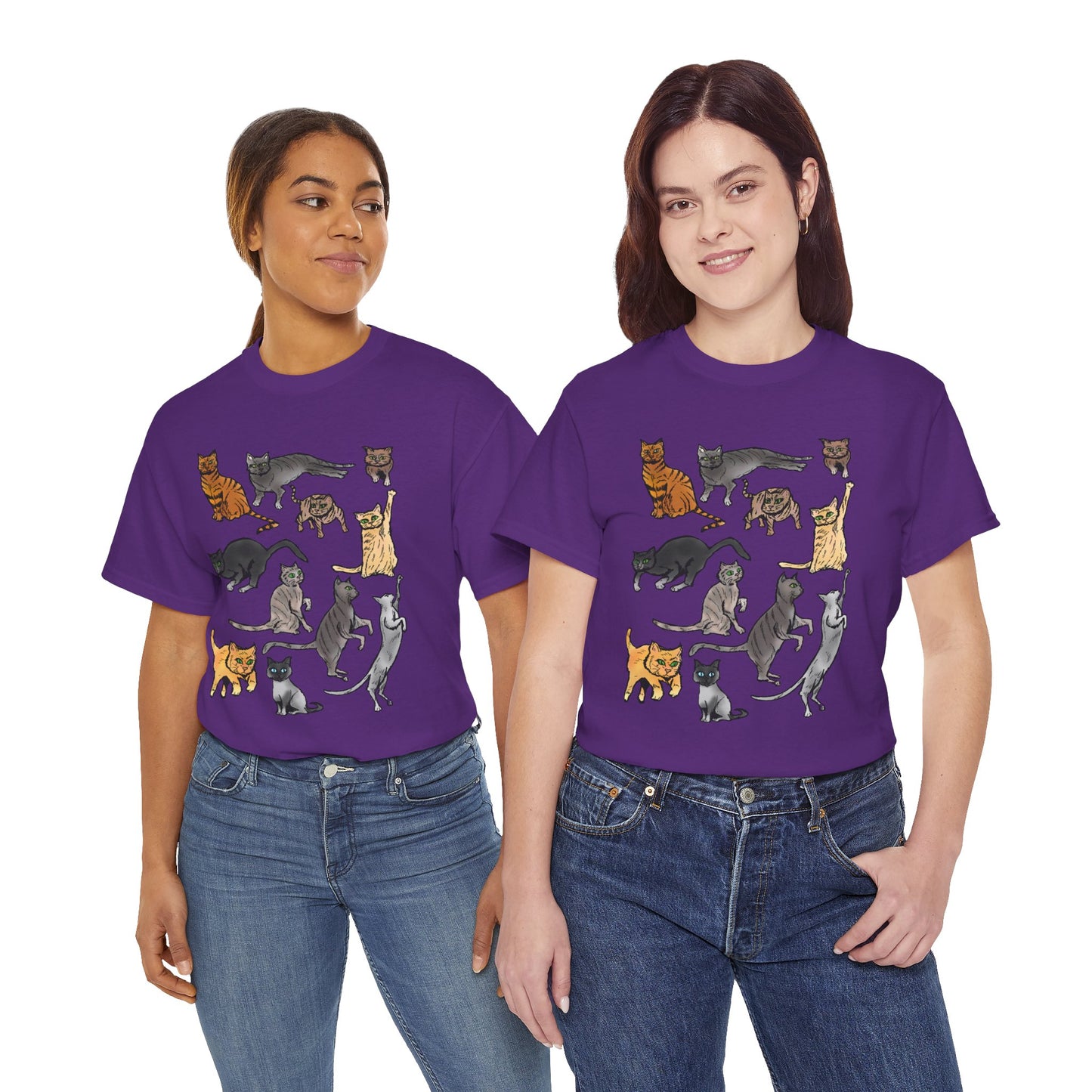 Cats Collage T-Shirt — Cute Cat Illustration Tee for Cat Lovers