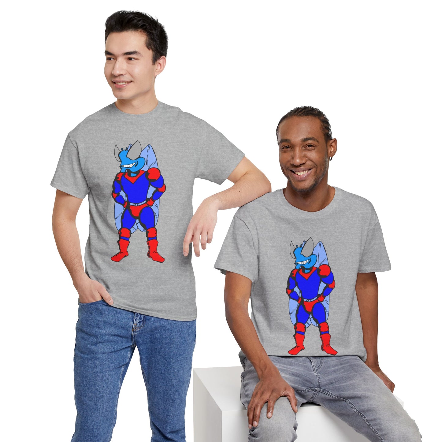 Astro-Fly Hero Graphic Tee - Blue & Red Superhero T-Shirt