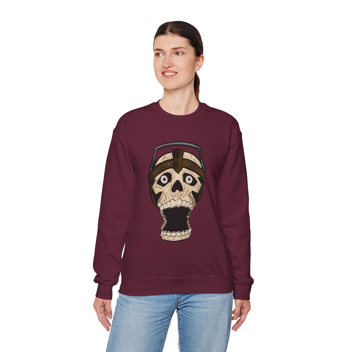 Screaming Skull Graphic Crewneck Sweatshirt - Unisex Heavy Blend™