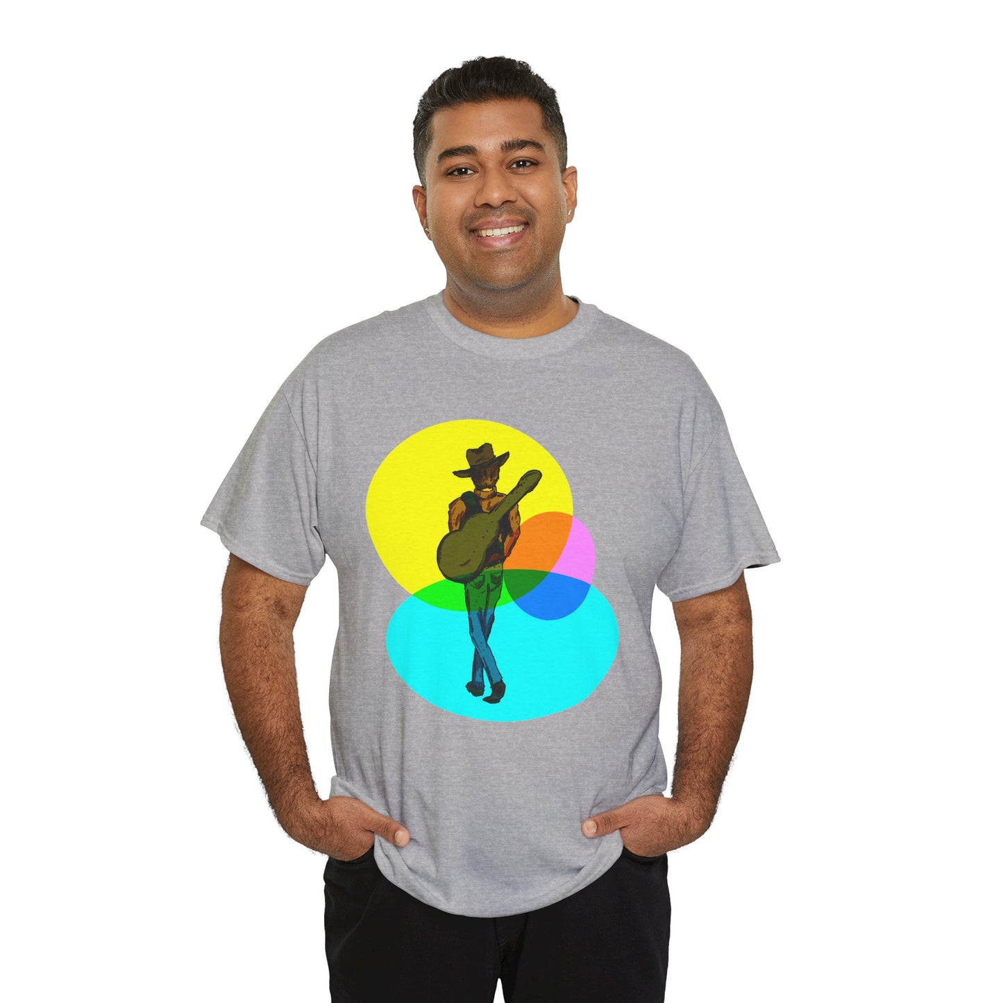 Cowboy Guitar Tee — Colorful Music T‑Shirt