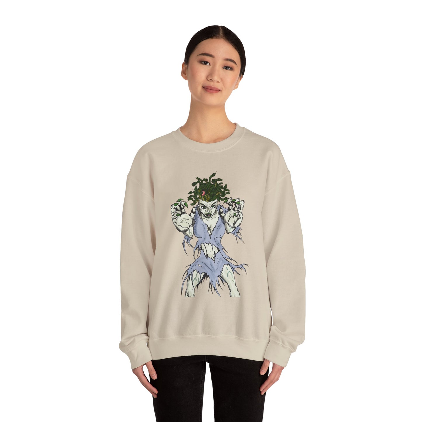 Medusa Inspired Unisex Heavy Blend Crewneck Sweatshirt