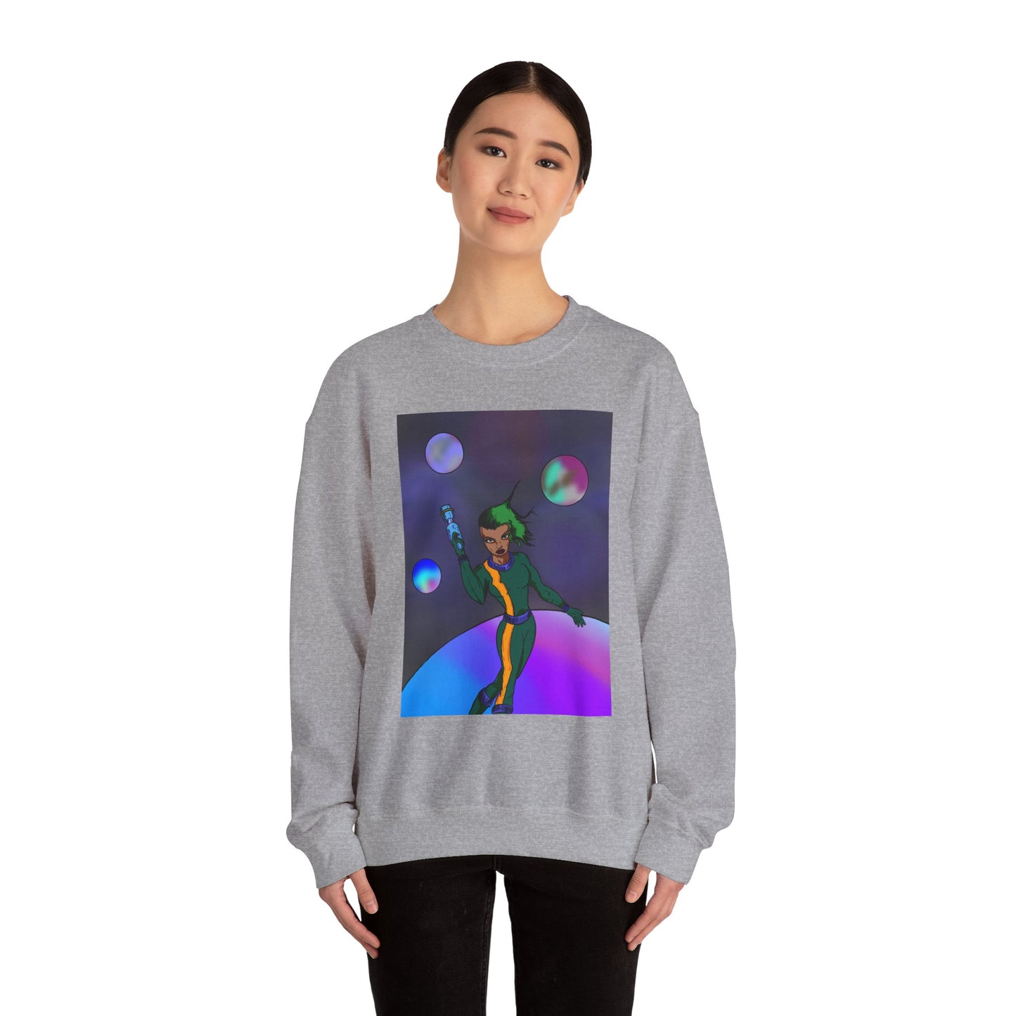 Cosmic Character Crewneck Sweatshirt – Fun, Unisex Design for Casual Style